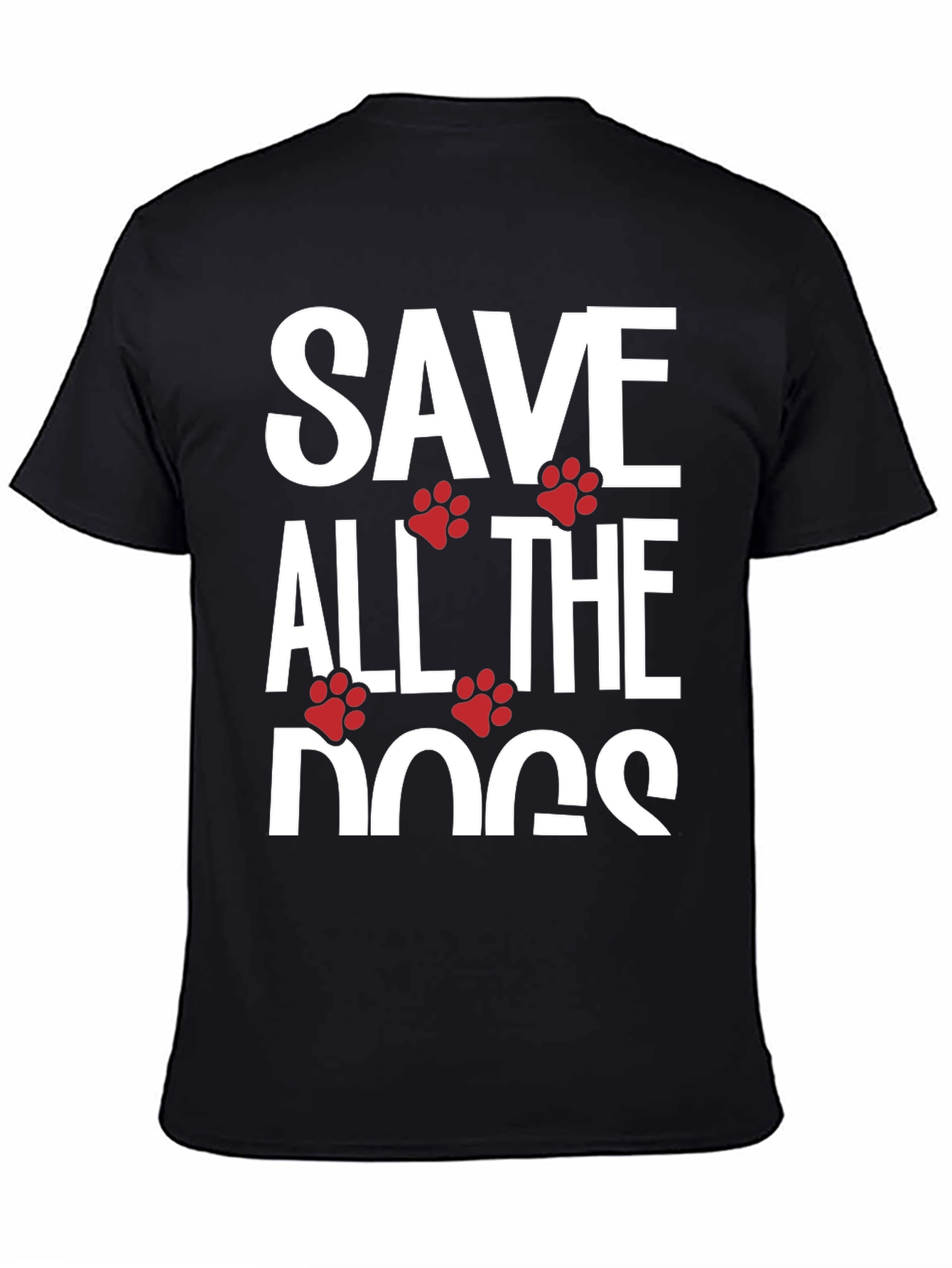 Black Save All The Dogs T-Shirt - Animal Lover Tee view 4