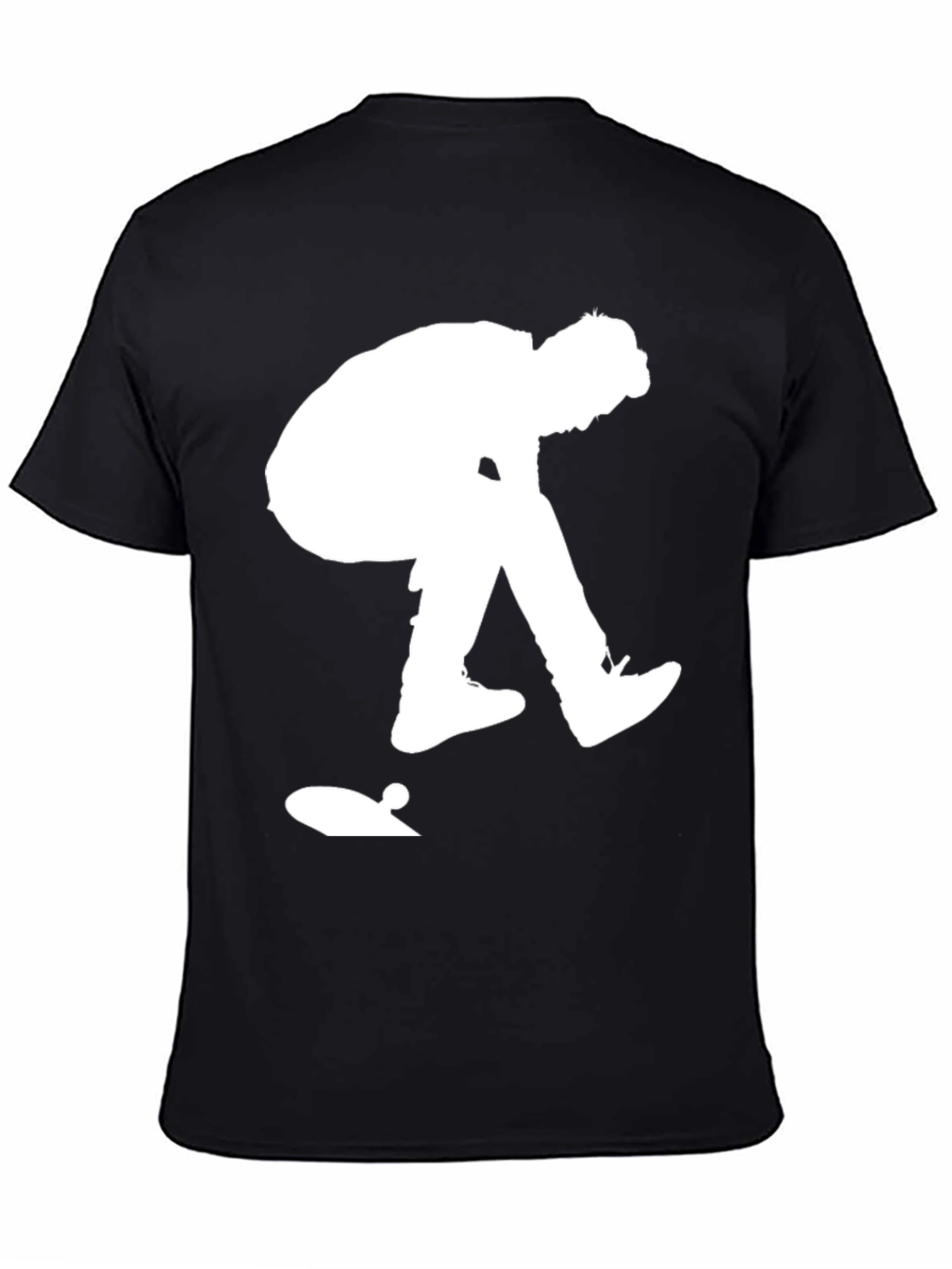 Black Skateboarder Graphic Tee - Black Cotton Casual Shirt view 4