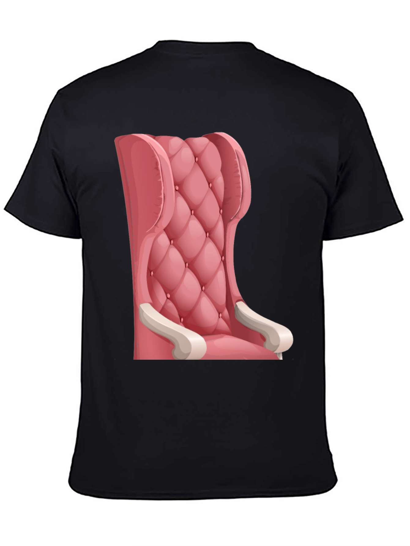 Black Pink Throne T-Shirt: Cartoon Style Tee view 4