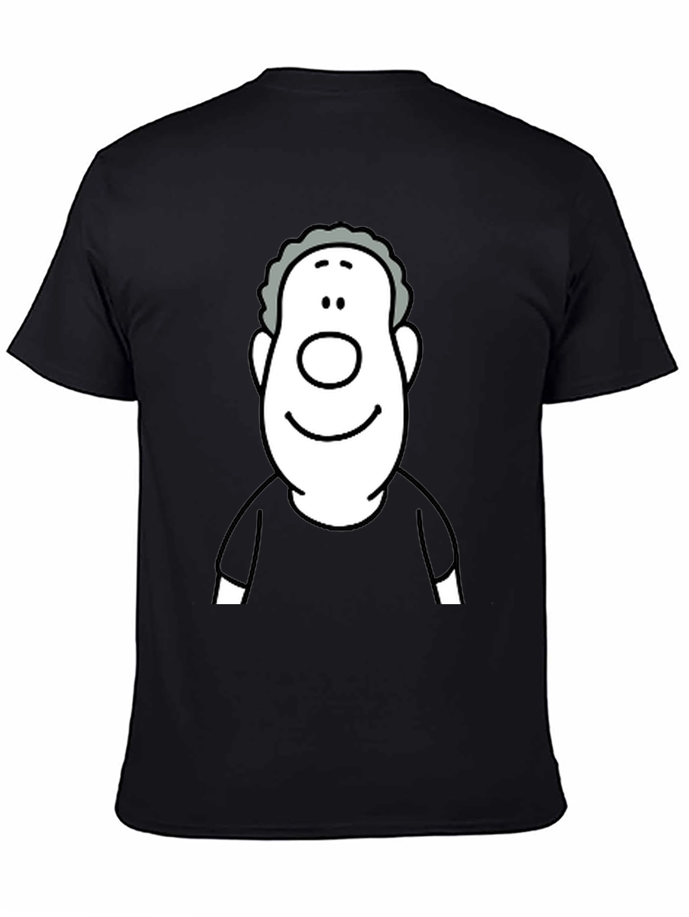 Black Cartoon Face Graphic Black T-Shirt view 4