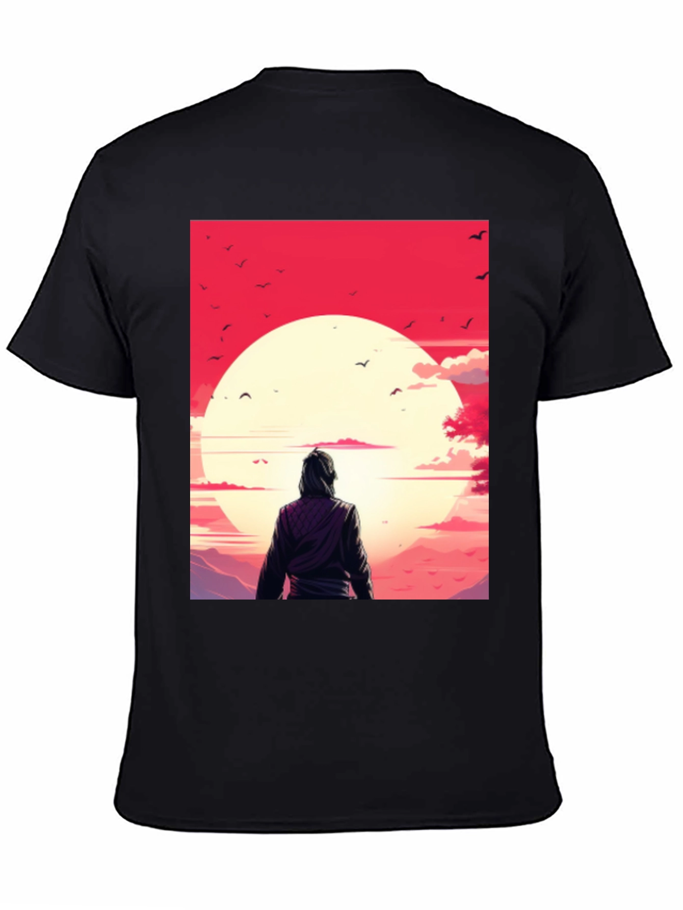 Black Sunset Graphic Tee - Black Casual T-Shirt view 4