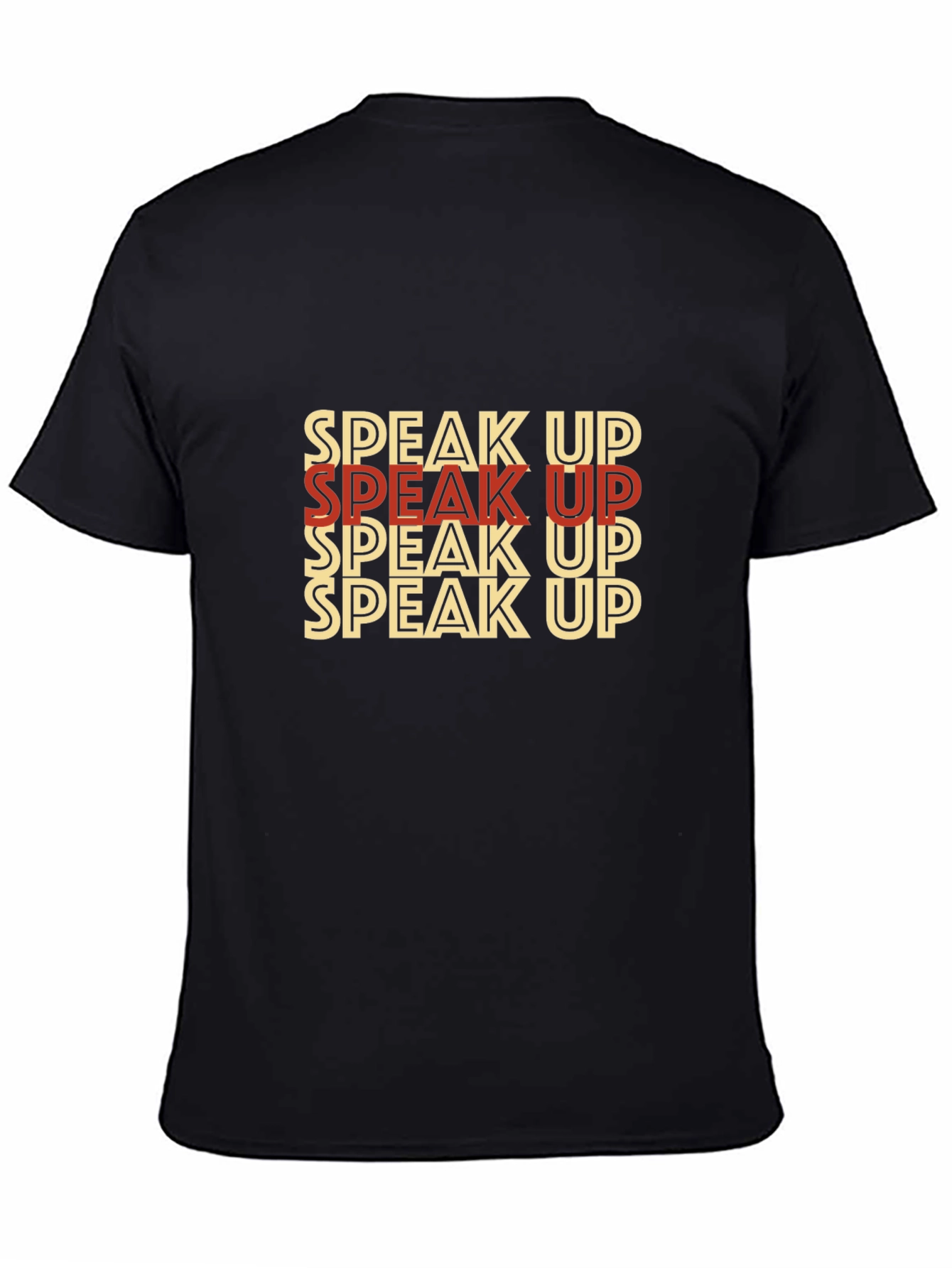 Black Speak Up Graphic Tee - Bold Statement T-Shirt view 4