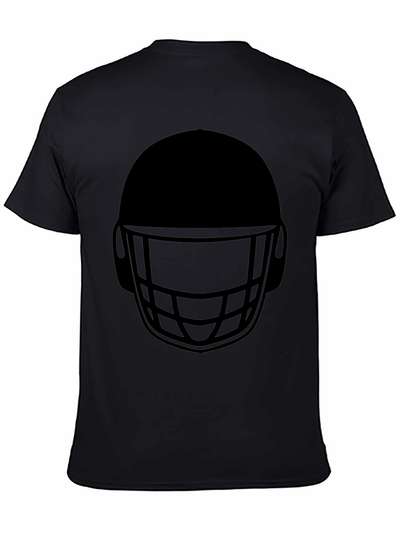 Black Football Helmet Graphic T-Shirt view 4