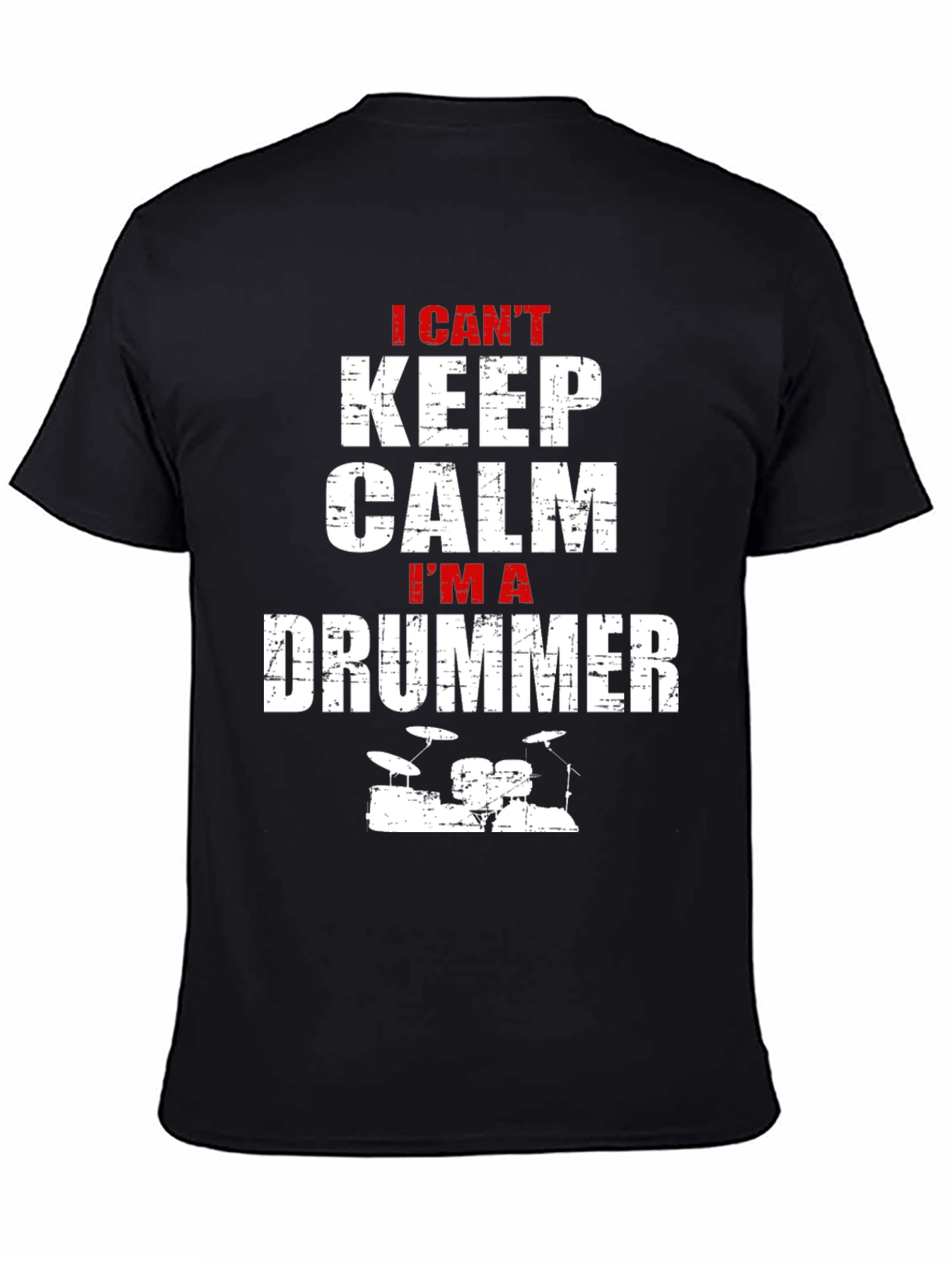 Black I Can't Keep Calm I'm A Drummer T-Shirt view 4