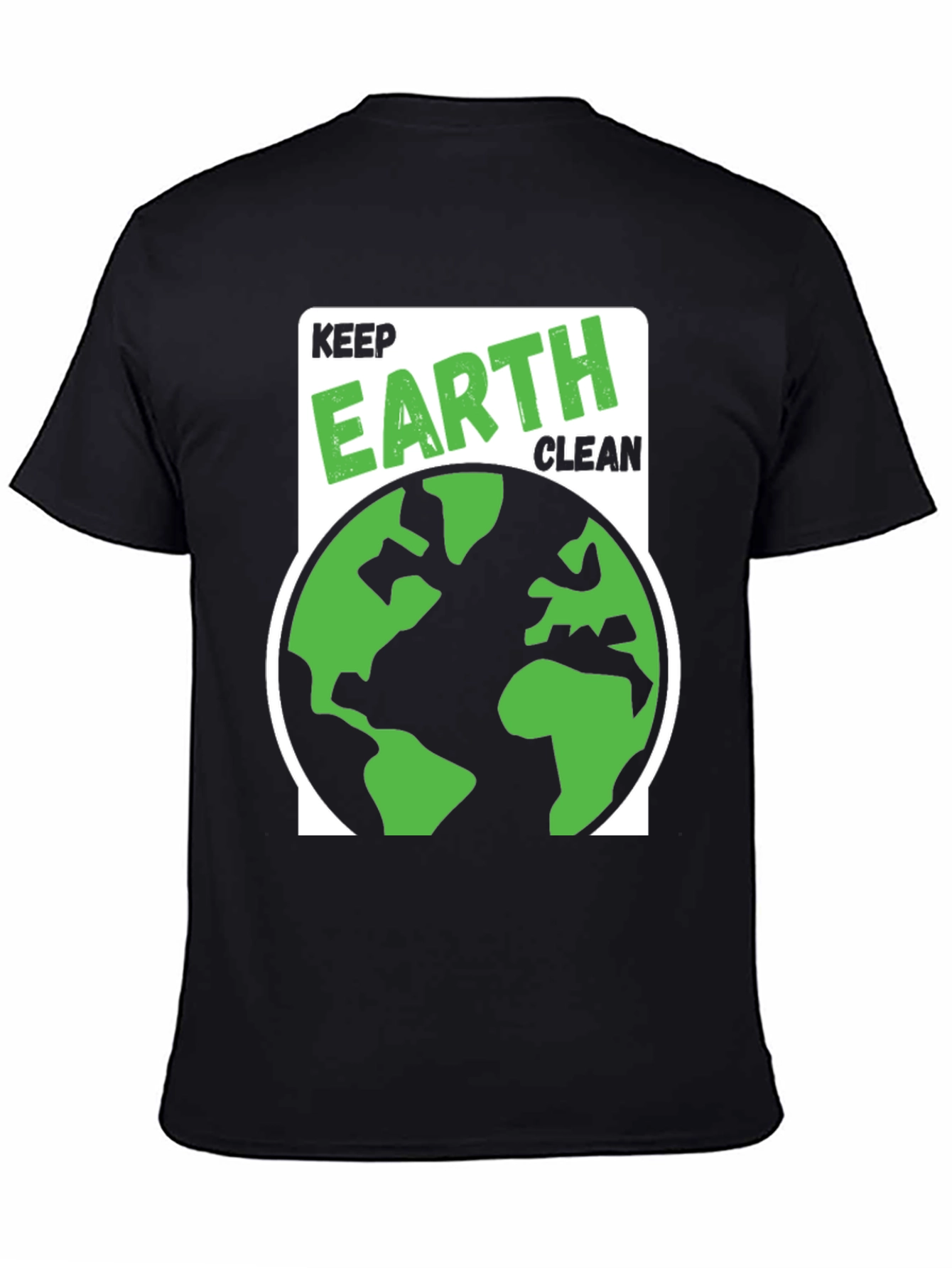Black Keep Earth Clean Graphic T-Shirt view 4