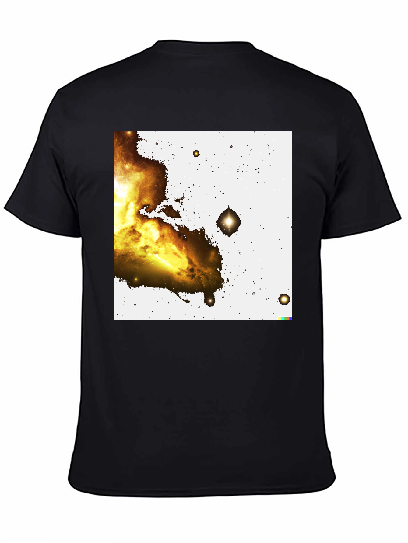 Black Nebula Print Black T-Shirt view 4