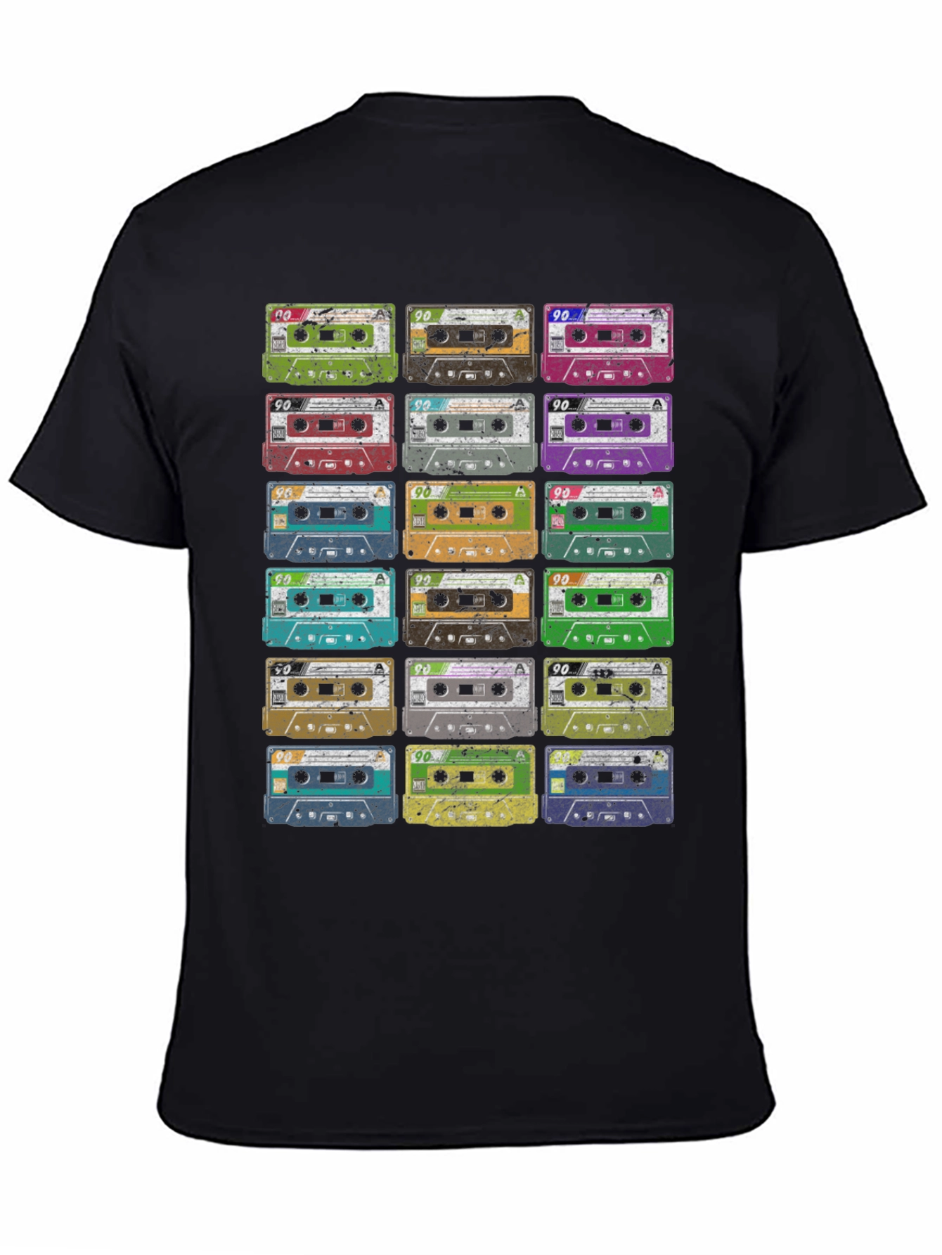 Black Retro Cassette Tape Graphic T-Shirt view 4