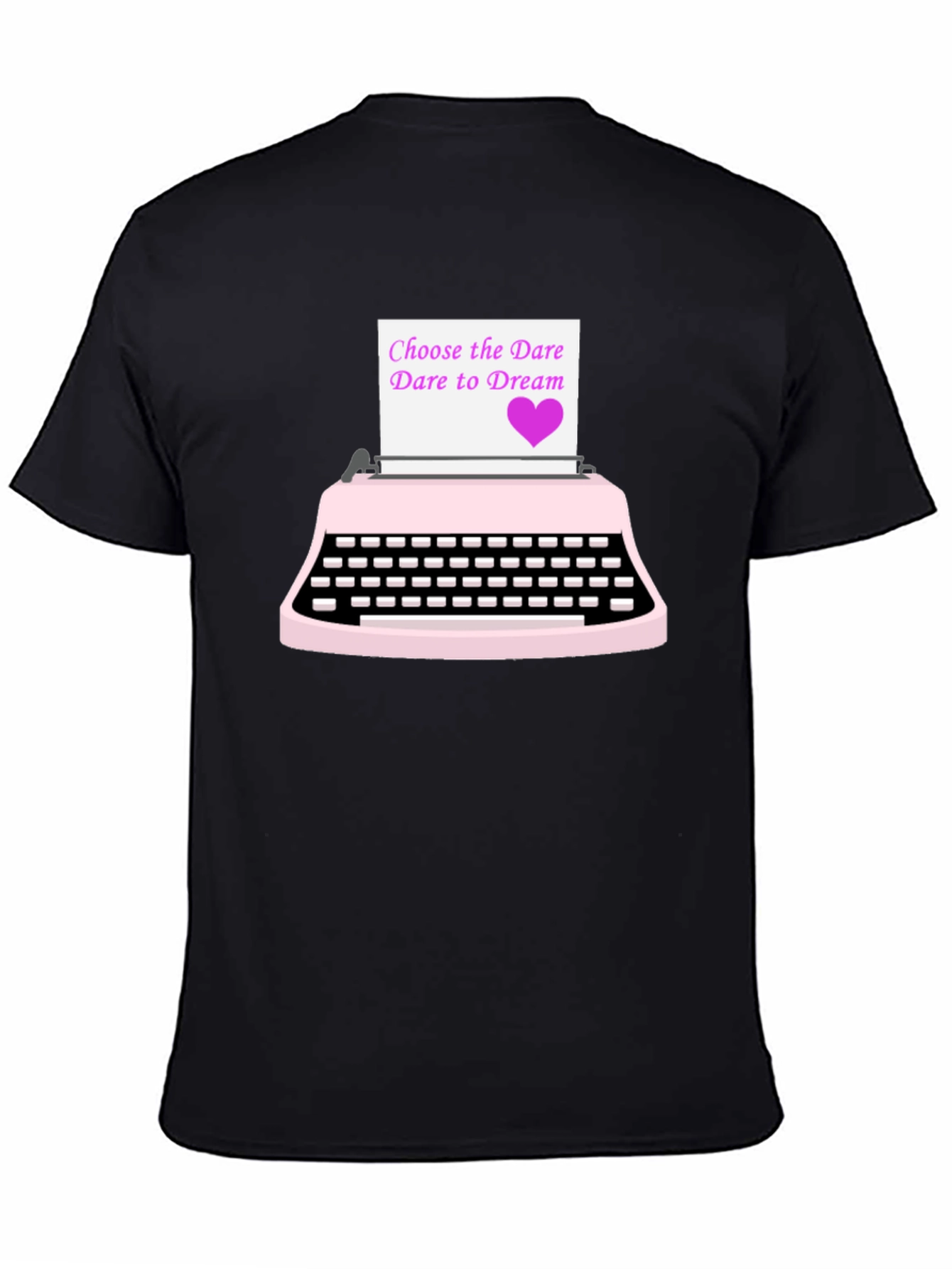 Black Dream Big T-Shirt: Vintage Typewriter Design view 4