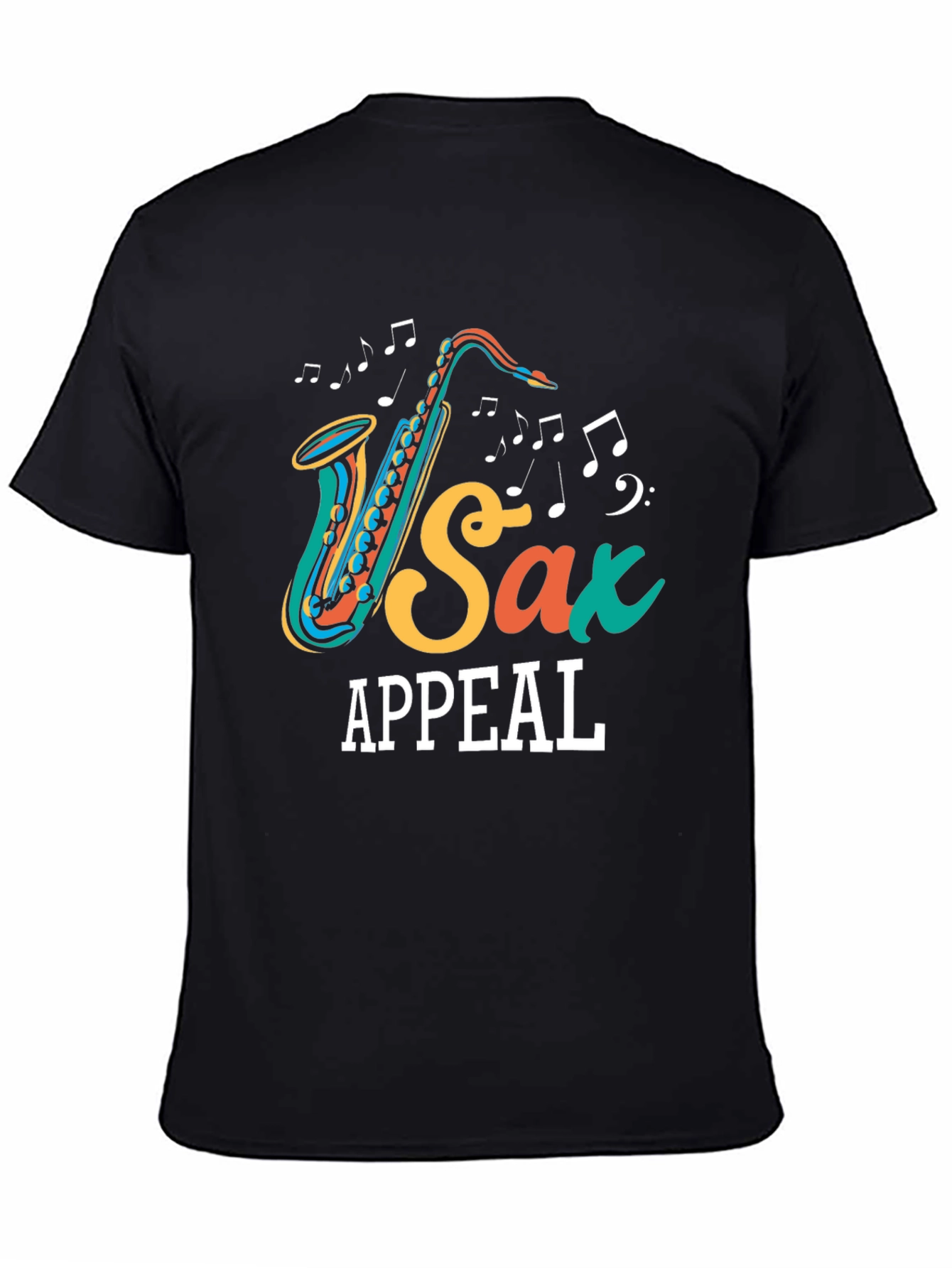 Black Sax Appeal Graphic Tee - Music Lover's T-Shirt view 4