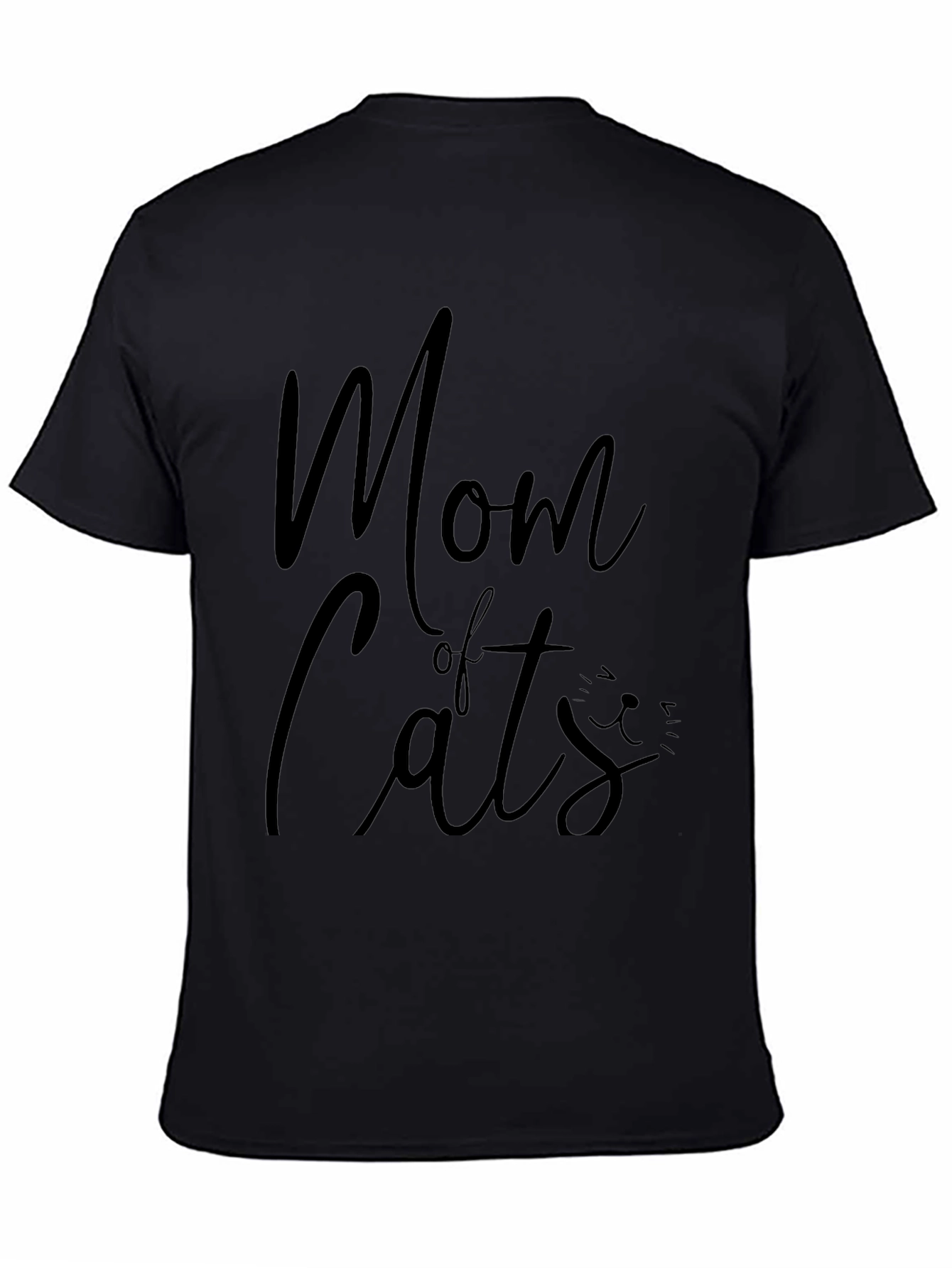 Black Mom of Cats Black Graphic T-Shirt view 4