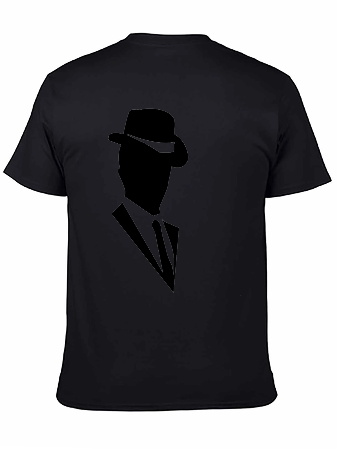 Black Mysterious Man Silhouette T-Shirt view 4