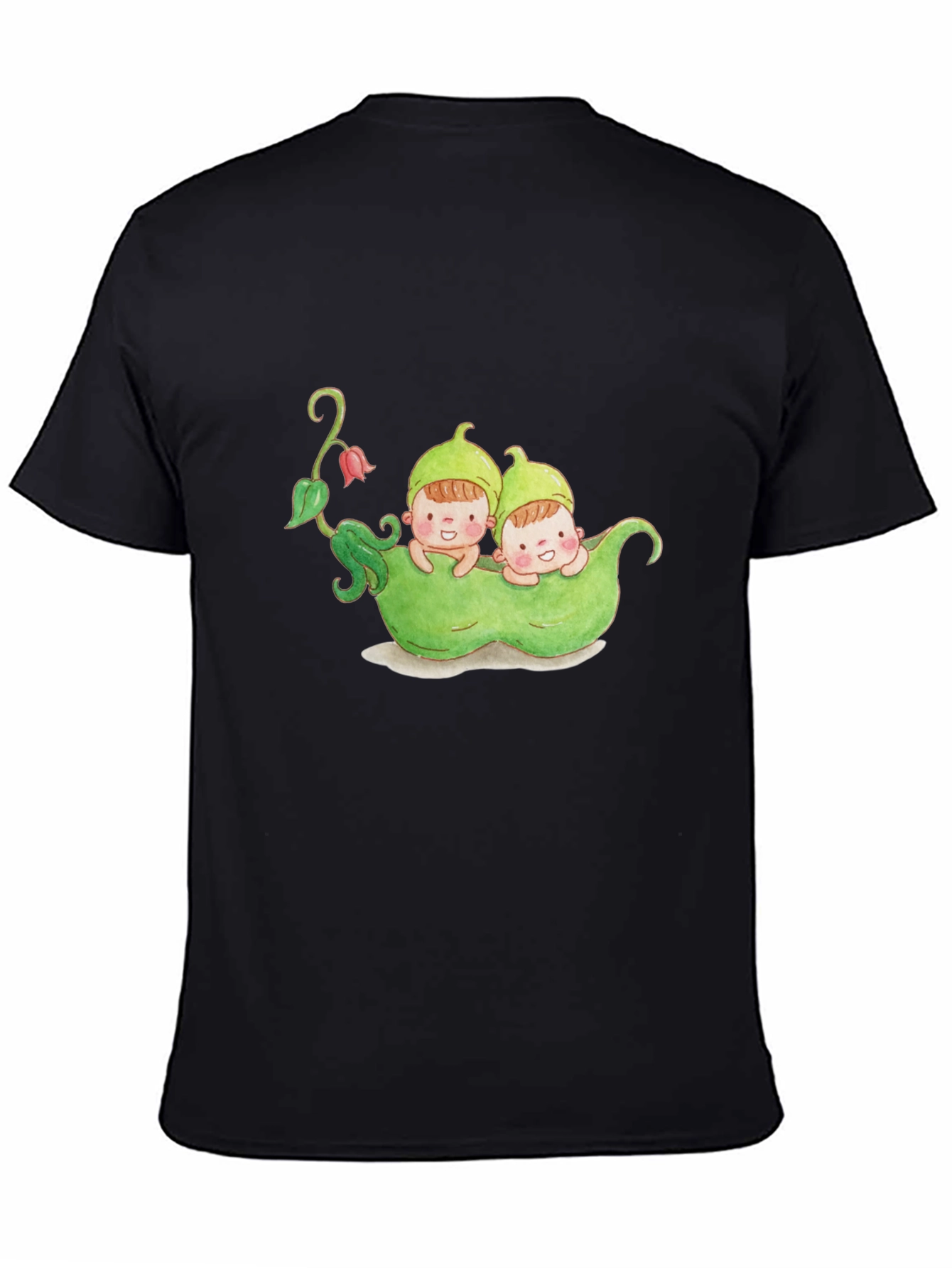 Black Two Peas in a Pod Black T-Shirt view 4
