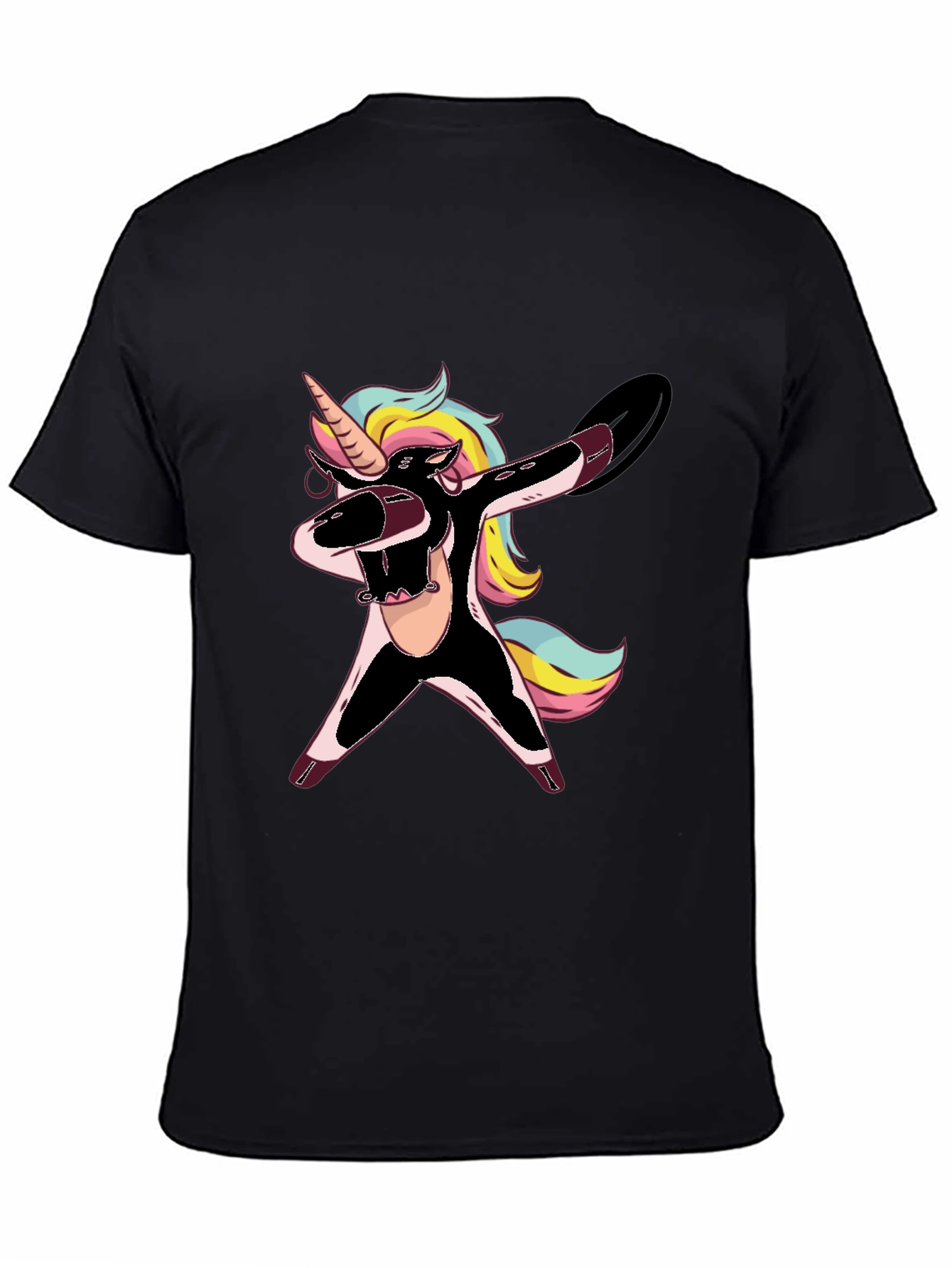 Black Dabbing Unicorn Graphic Tee - Black T-Shirt view 4