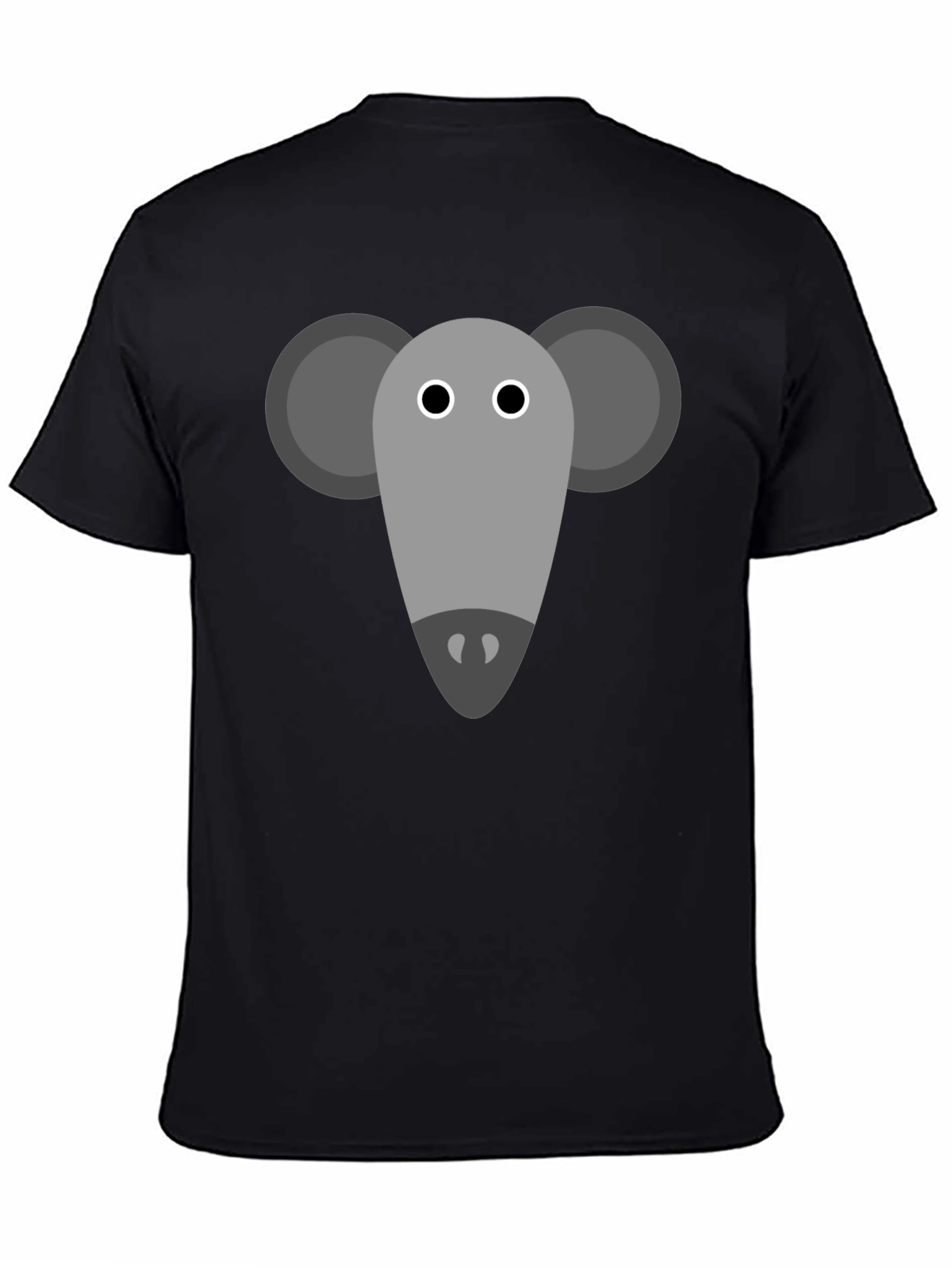 Black Mouse Graphic Tee - Black Cotton Casual Shirt view 4