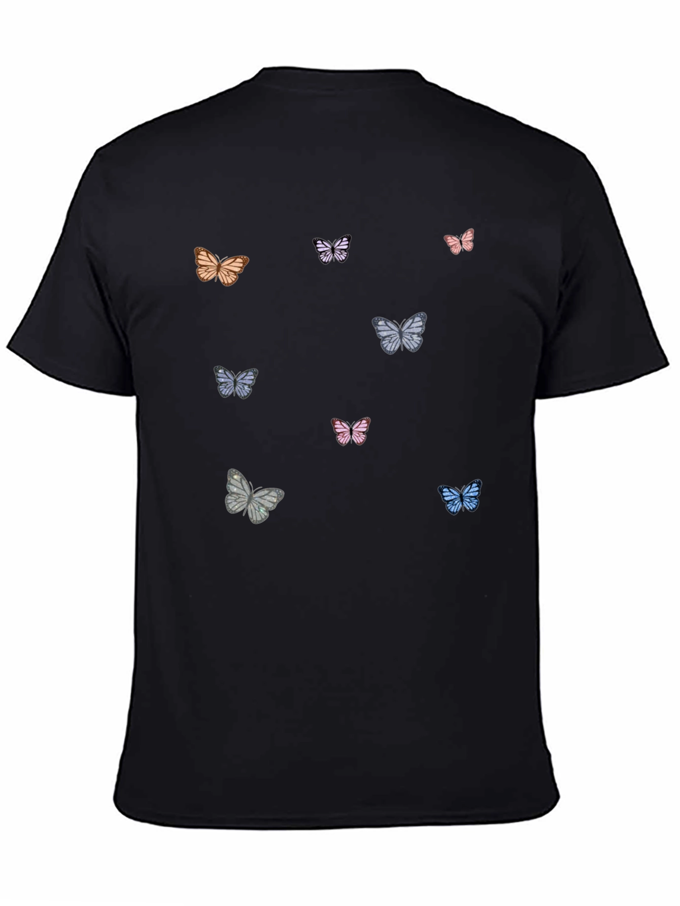 Butterfly Print Black T-Shirt - 4
