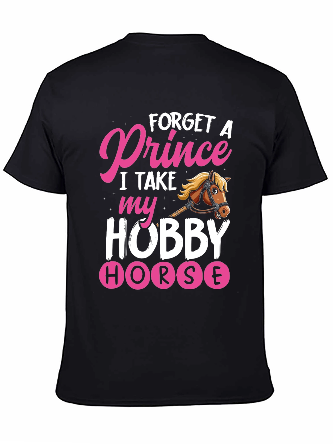 Black Forget Prince Hobby Horse Graphic Tee view 4