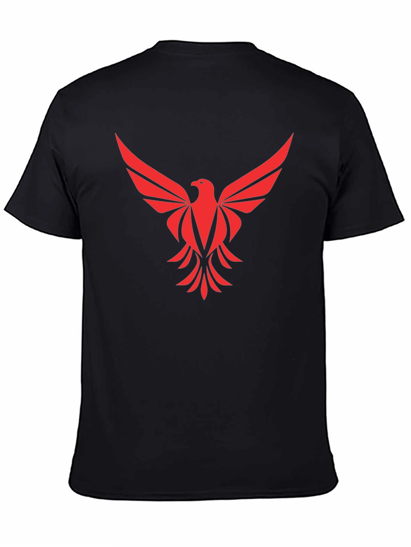 Black Red Phoenix Graphic Tee - Black Cotton Comfort view 4