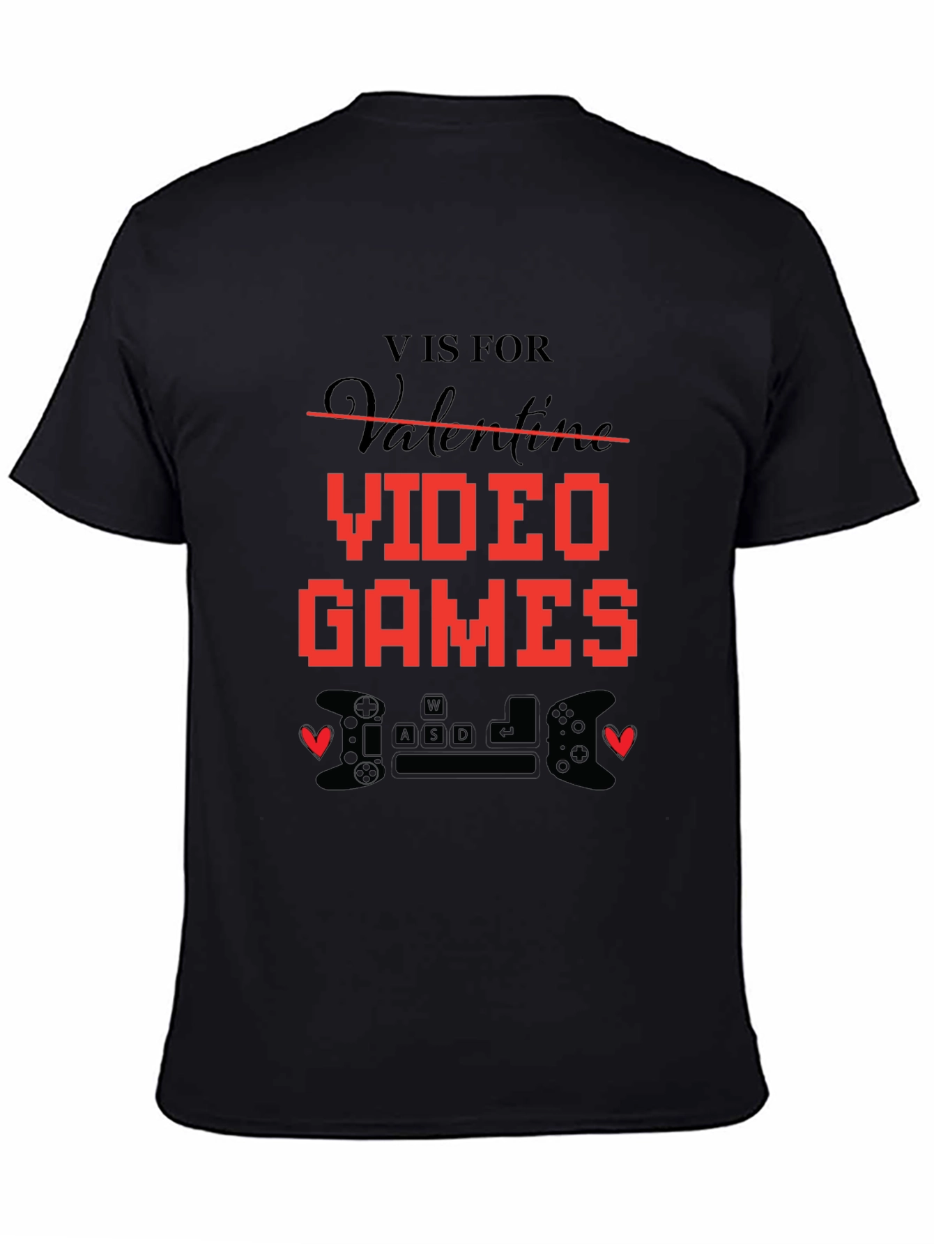 Black V is for Video Games T-Shirt view 4