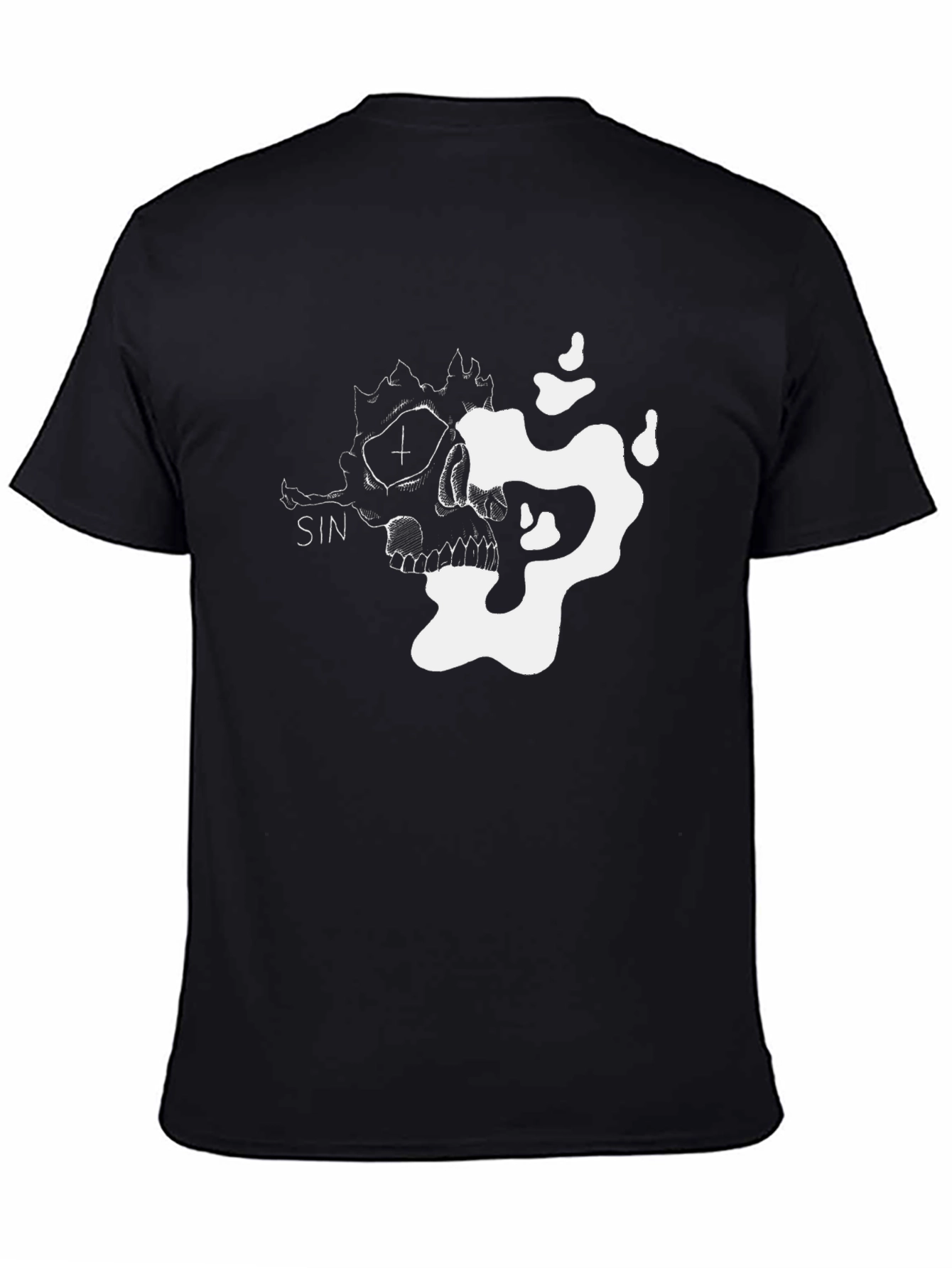Black Sin Skull Graphic Tee - Men's Black T-Shirt view 4