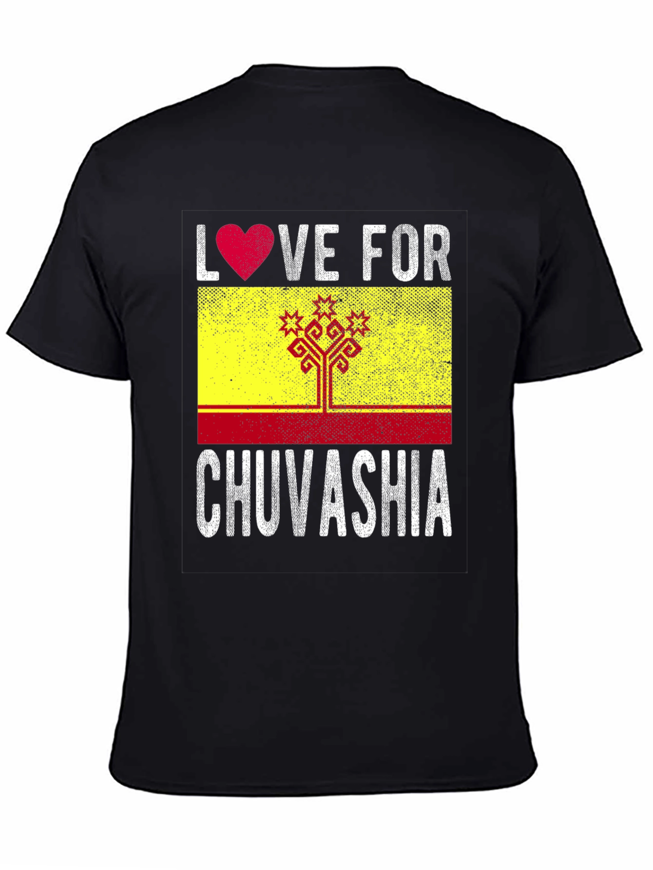 Black Love for Chuvashia T-Shirt - Flag Graphic Tee view 4