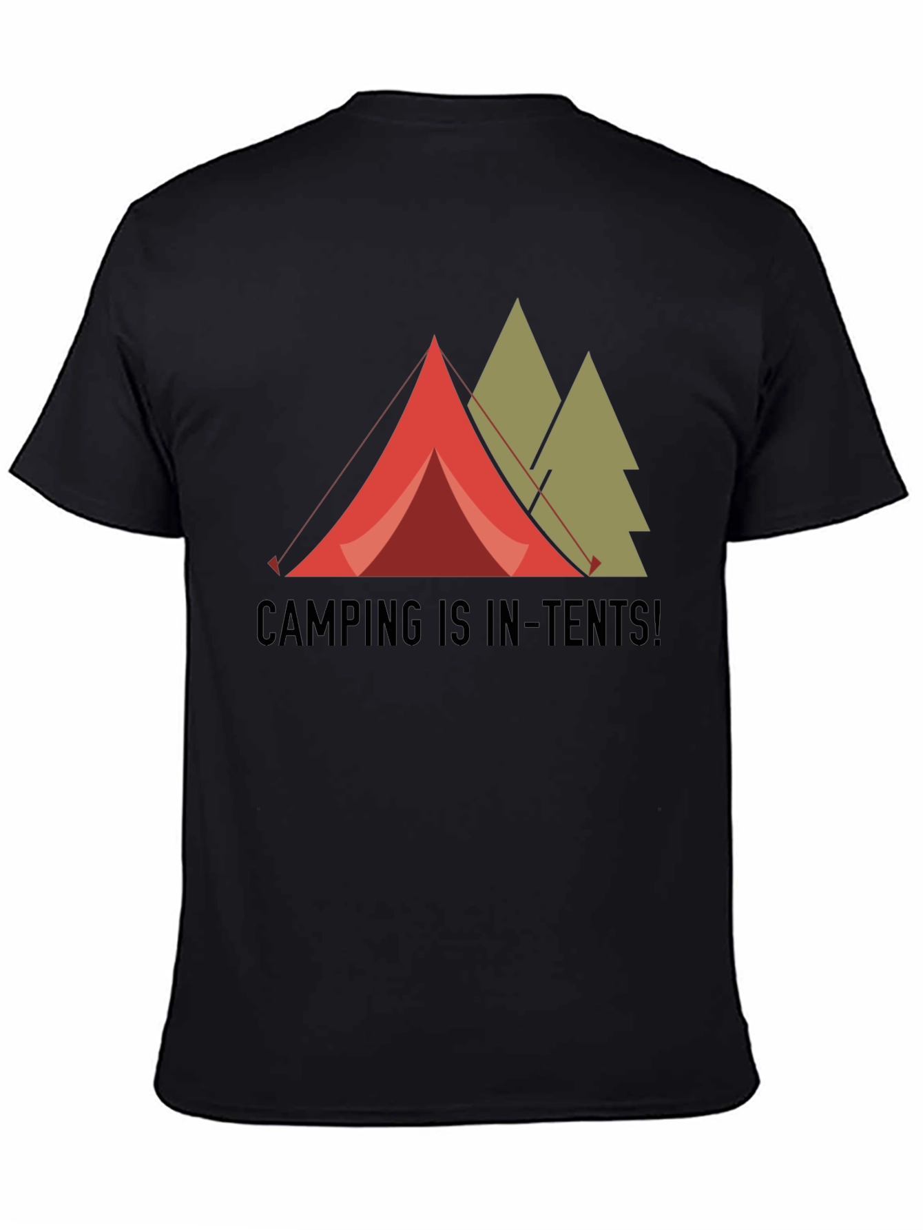 Black Camping is In-Tents! Graphic T-Shirt view 4