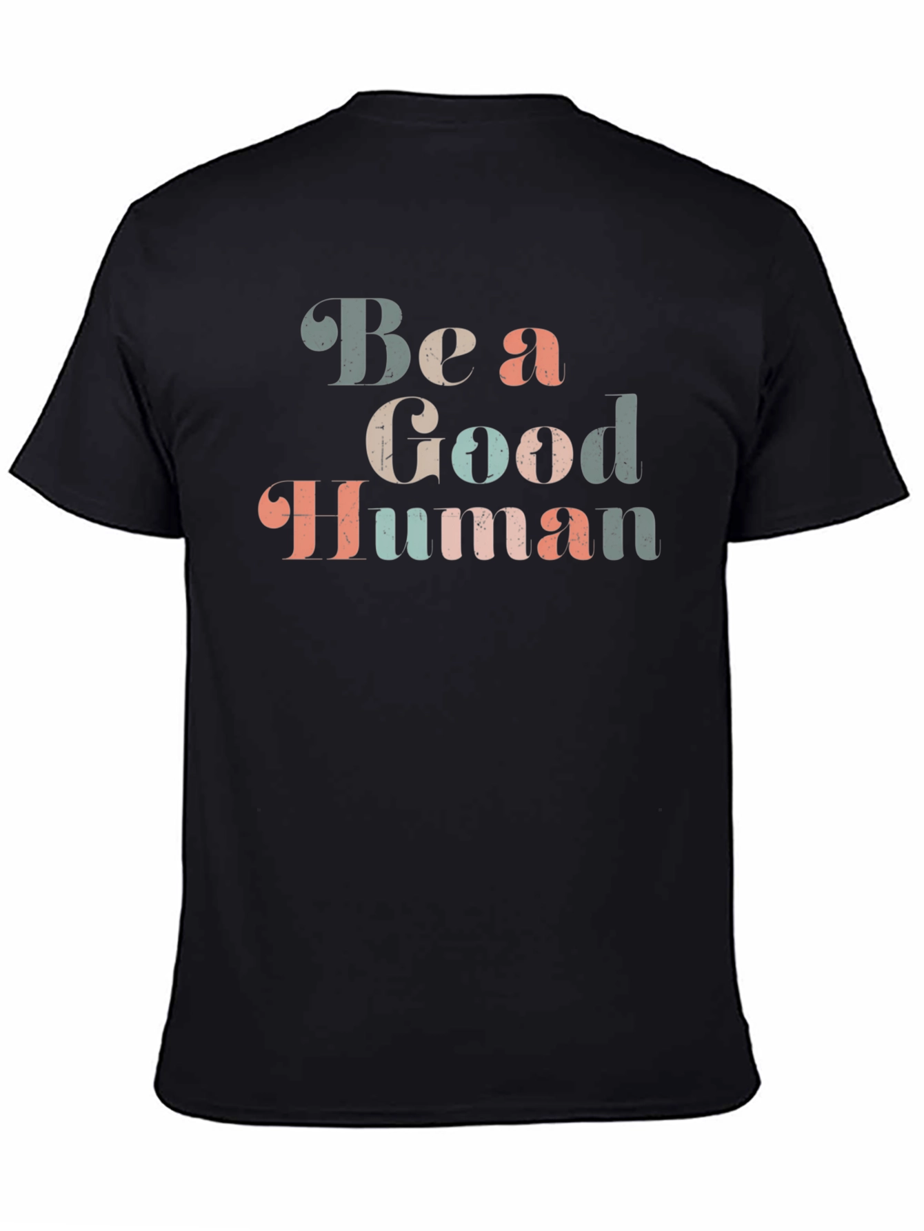 Black Be a Good Human Graphic Tee view 4