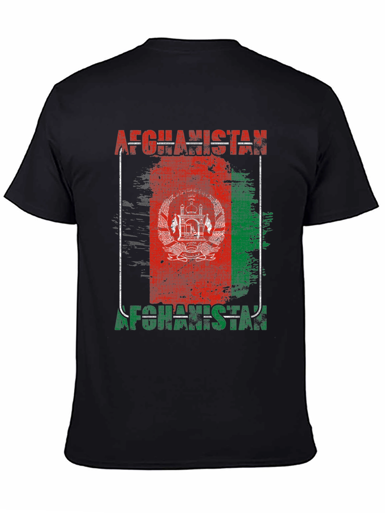 Black Afghanistan Flag Graphic T-Shirt view 4