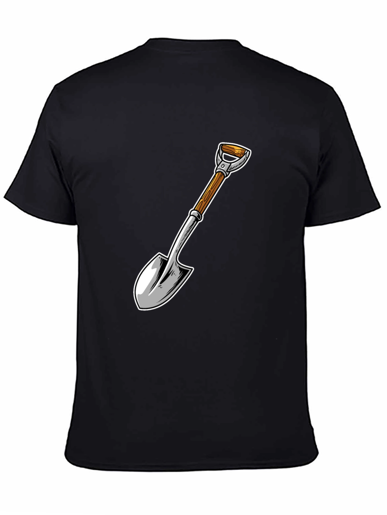 Black Shovel Graphic T-Shirt - Black Cotton Blend view 4