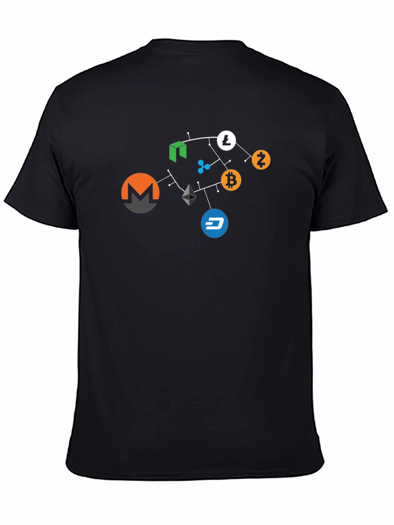 Black Crypto Network T-Shirt - Bitcoin, Ethereum, & More view 4