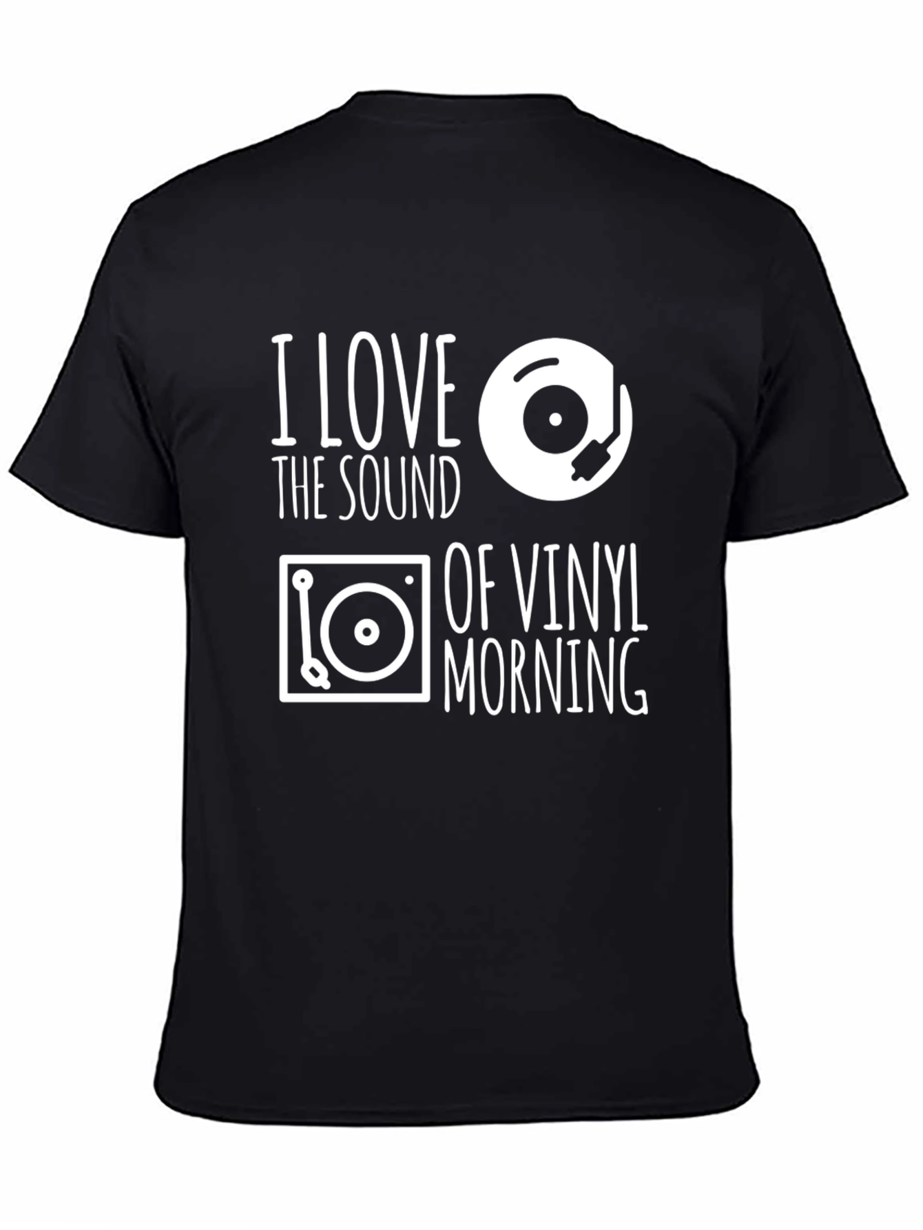 Black I Love Vinyl T-Shirt - Music Lover Tee view 4