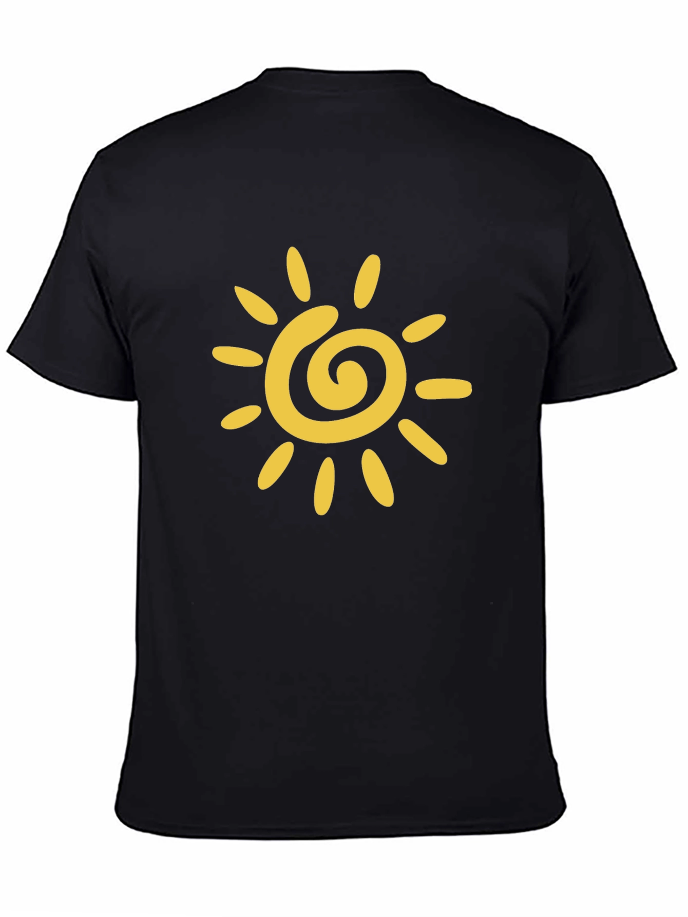 Black Black T-Shirt with Yellow Sun Graphic view 4