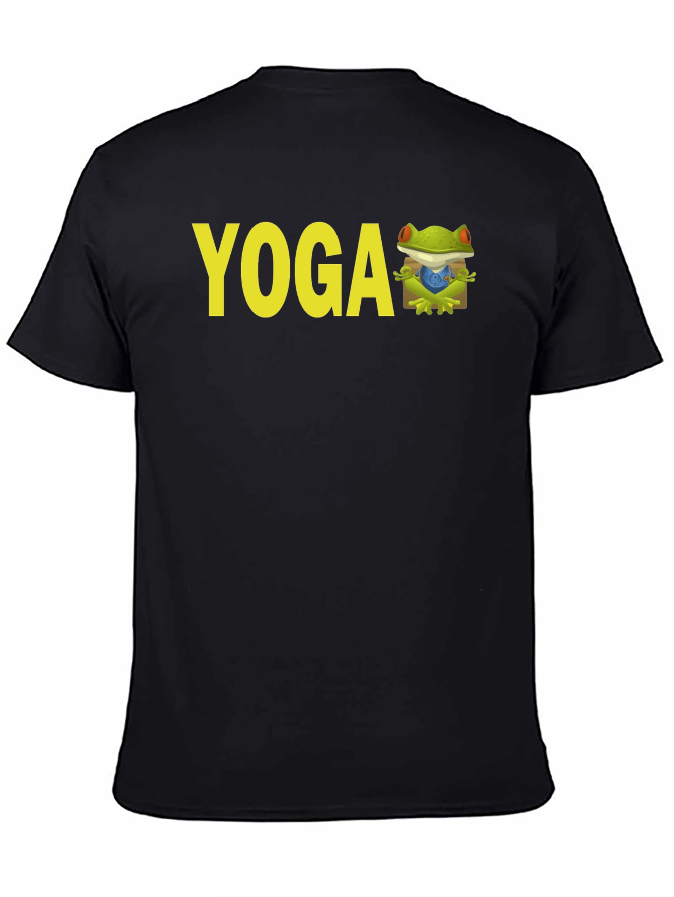 Black Yoga Frog Black T-Shirt view 4