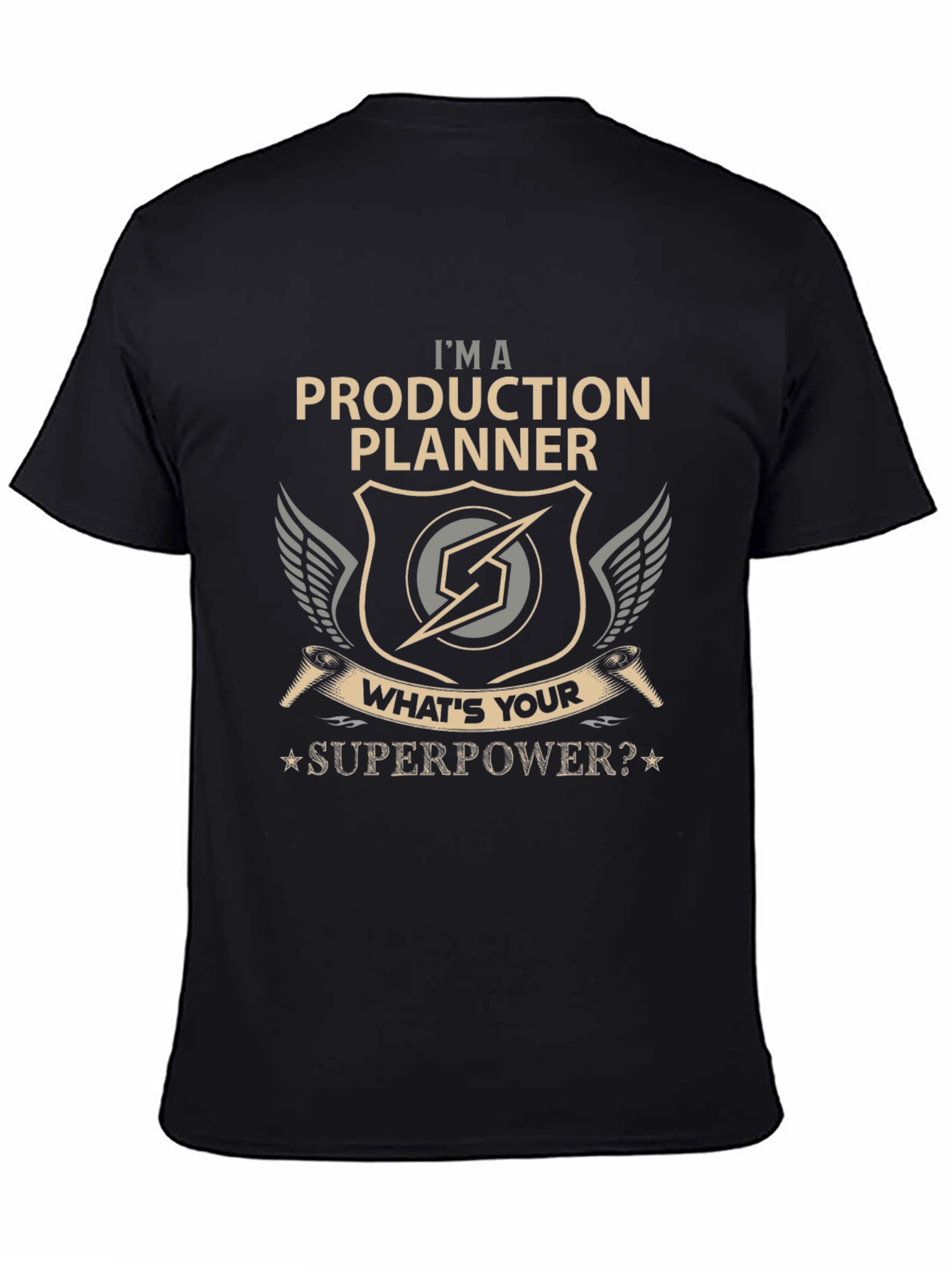 Black Production Planner Superpower Graphic Tee view 4