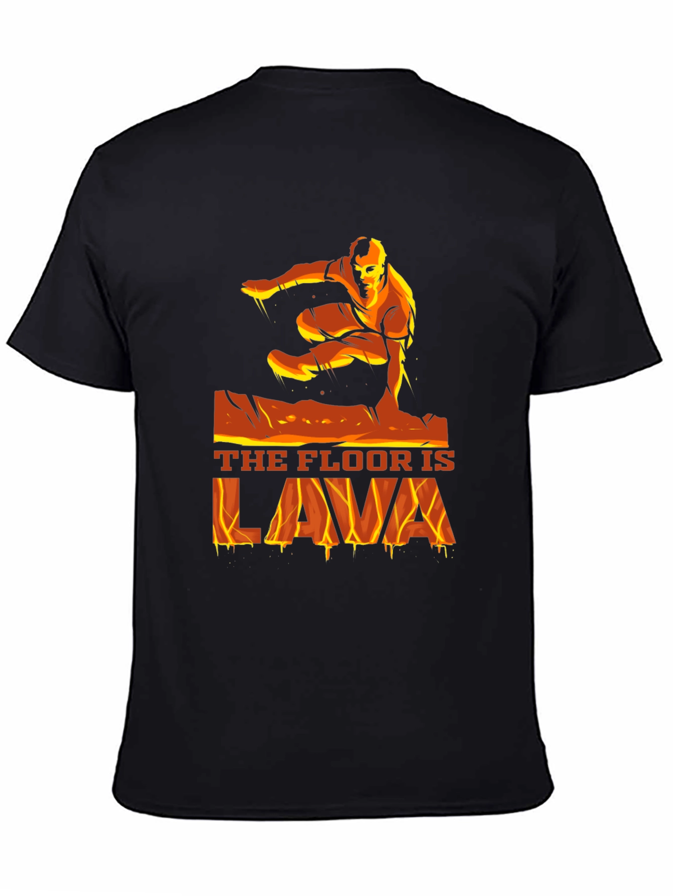 Black The Floor is Lava Graphic T-Shirt - Black view 4