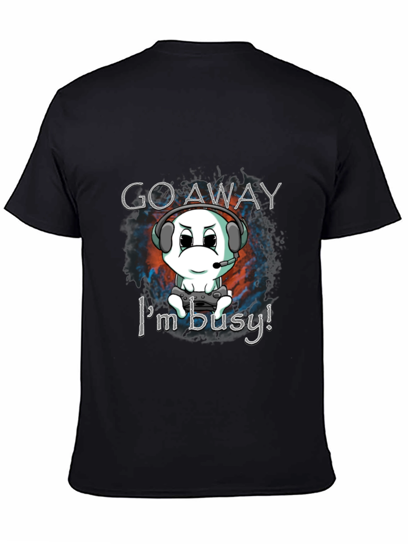 Black Gamer Tee: Go Away, I'm Busy! view 4