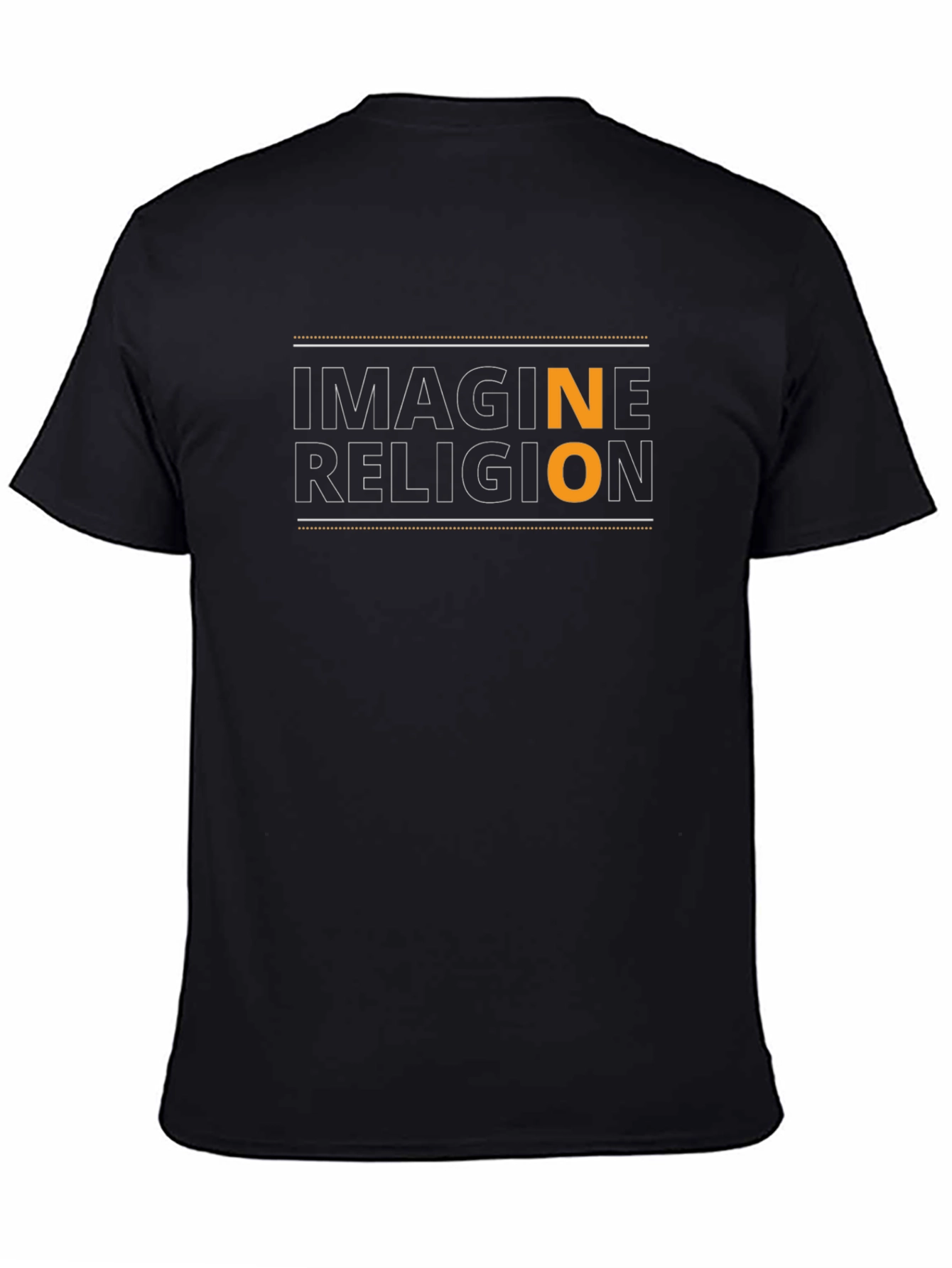 Black Imagine No Religion T-Shirt - Black view 4