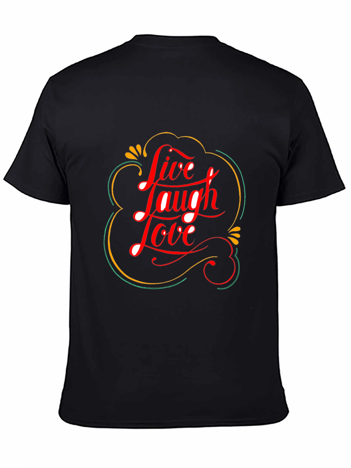 Black Live Laugh Love Graphic Tee - Trendy Black T-Shirt view 4