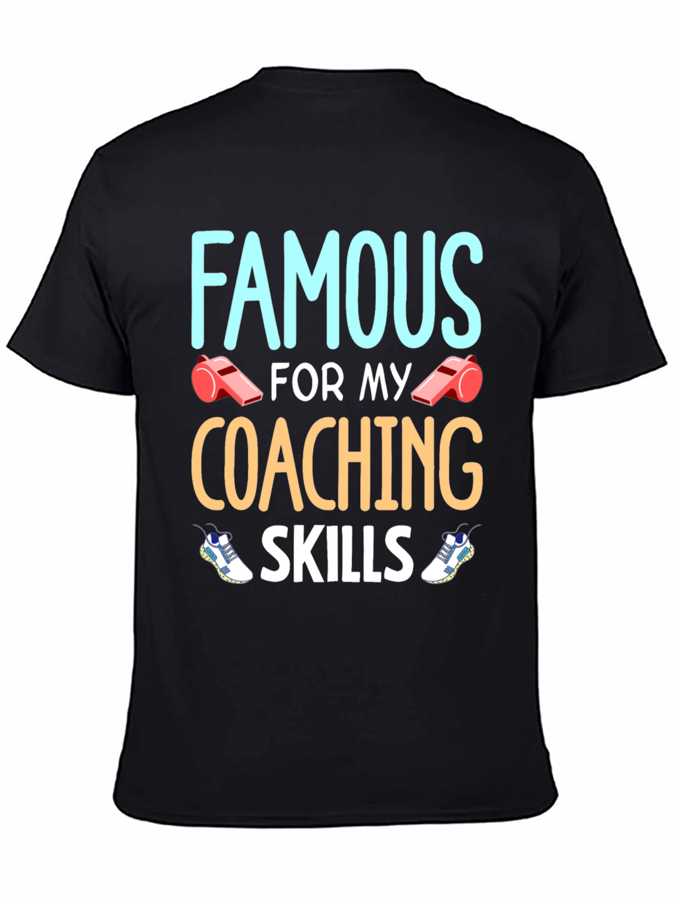 Black Famous Coaching Skills Graphic T-Shirt view 4
