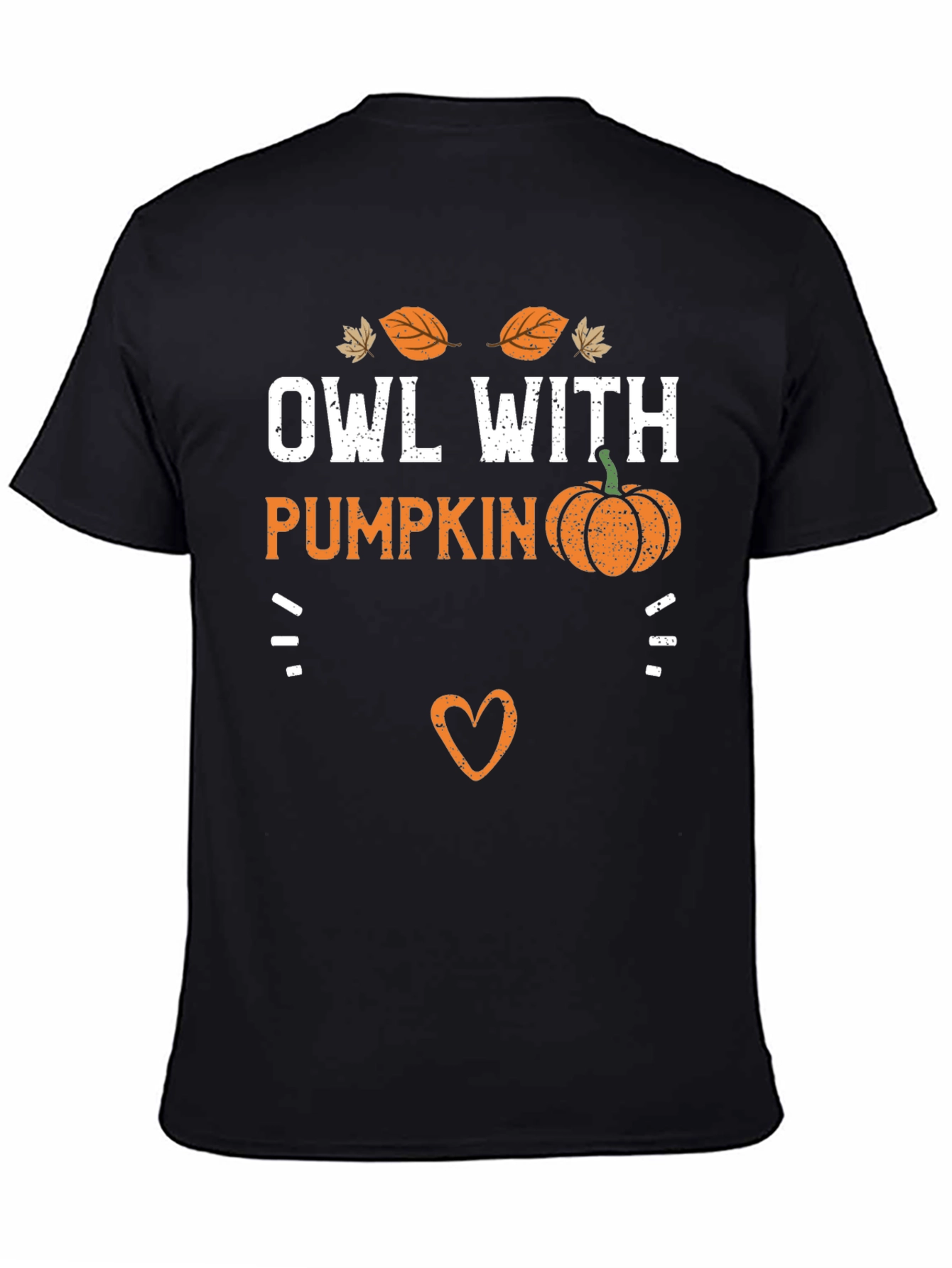 Black Owl With Pumpkin T-Shirt - Fall Holiday Tee view 4
