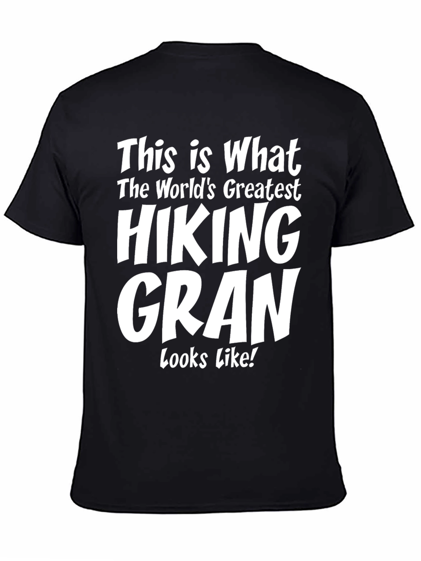 Black Hiking Gran T-Shirt - World's Greatest Hiker Tee view 4