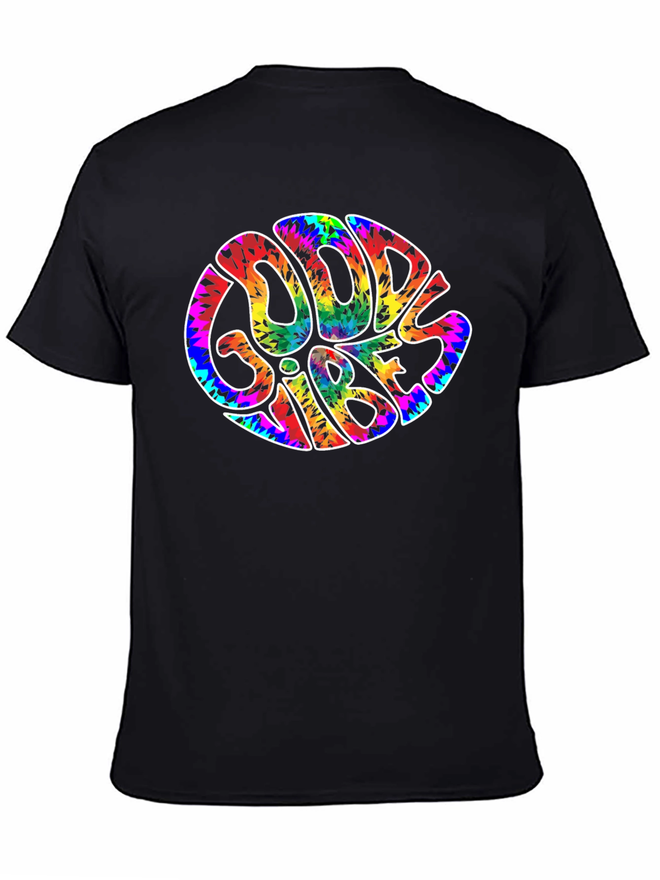 Black Good Vibes Tie Dye Graphic T-Shirt view 4