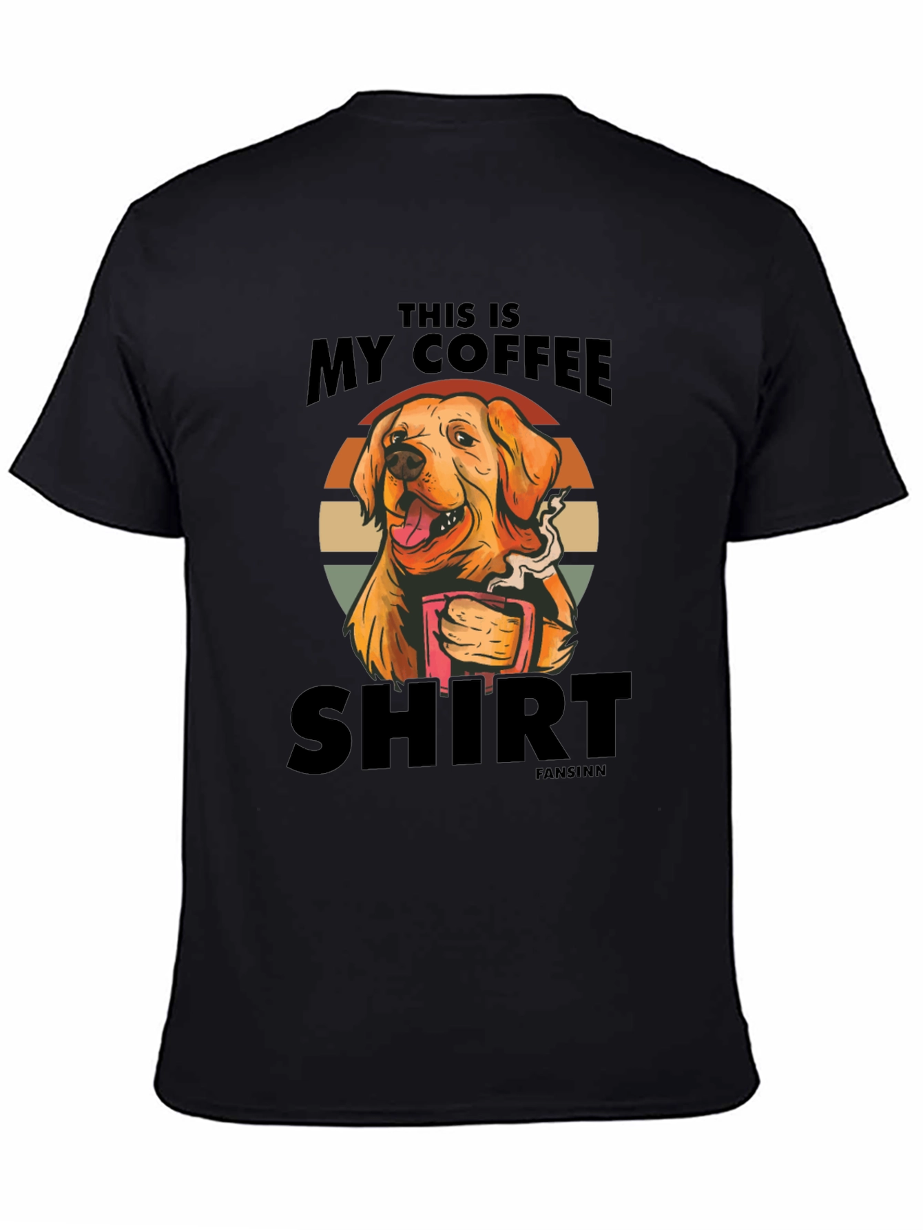 Black Coffee Dog T-Shirt: Funny Novelty Tee view 4