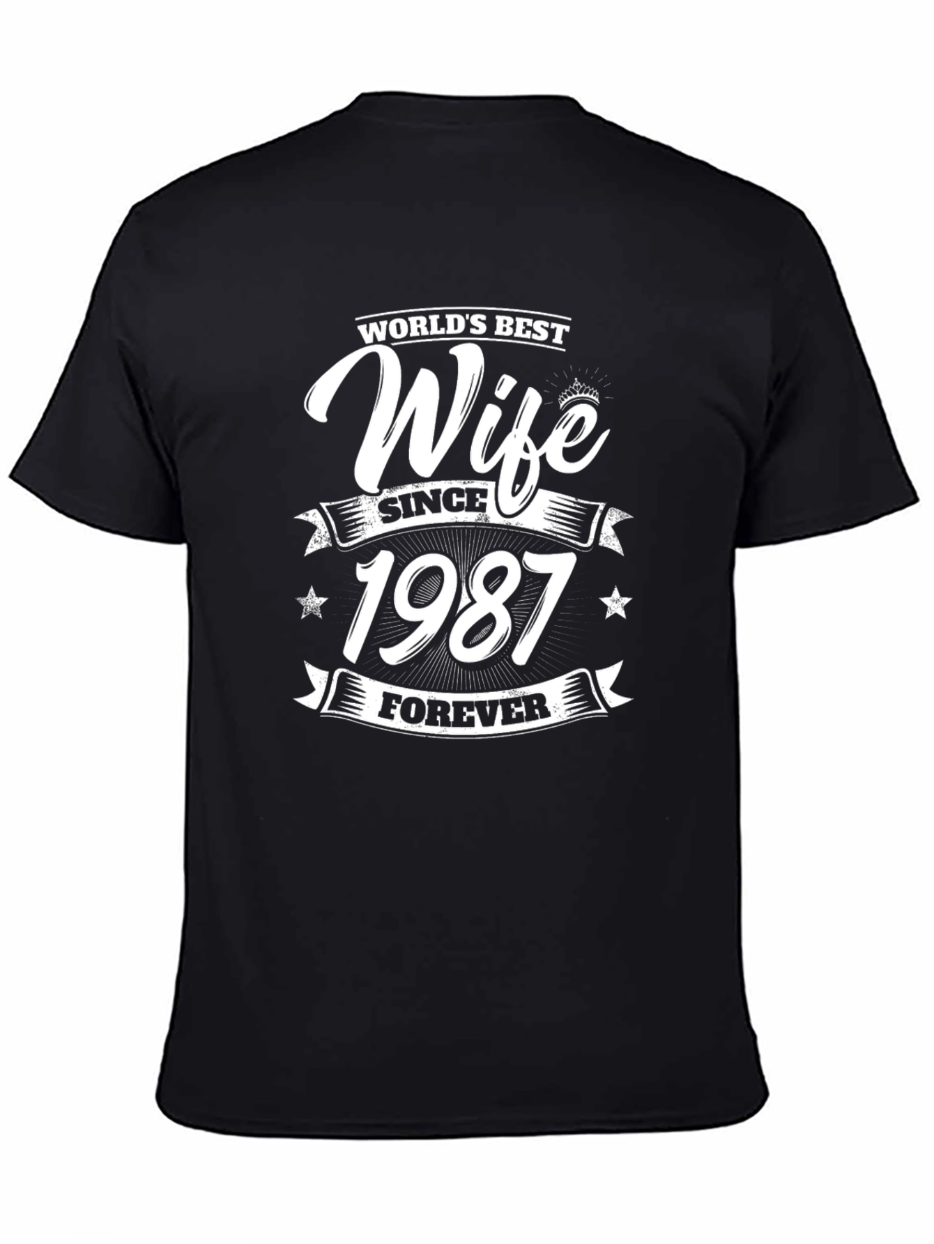 Black World's Best Wife Since 1987 T-Shirt view 4