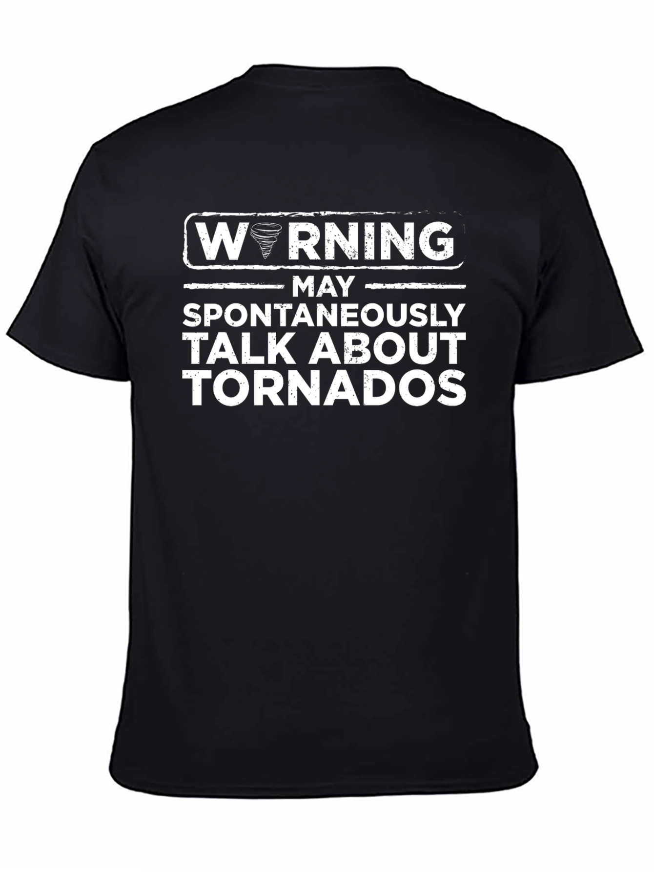 Black Warning Tornado T-Shirt - Funny Weather Tee view 4