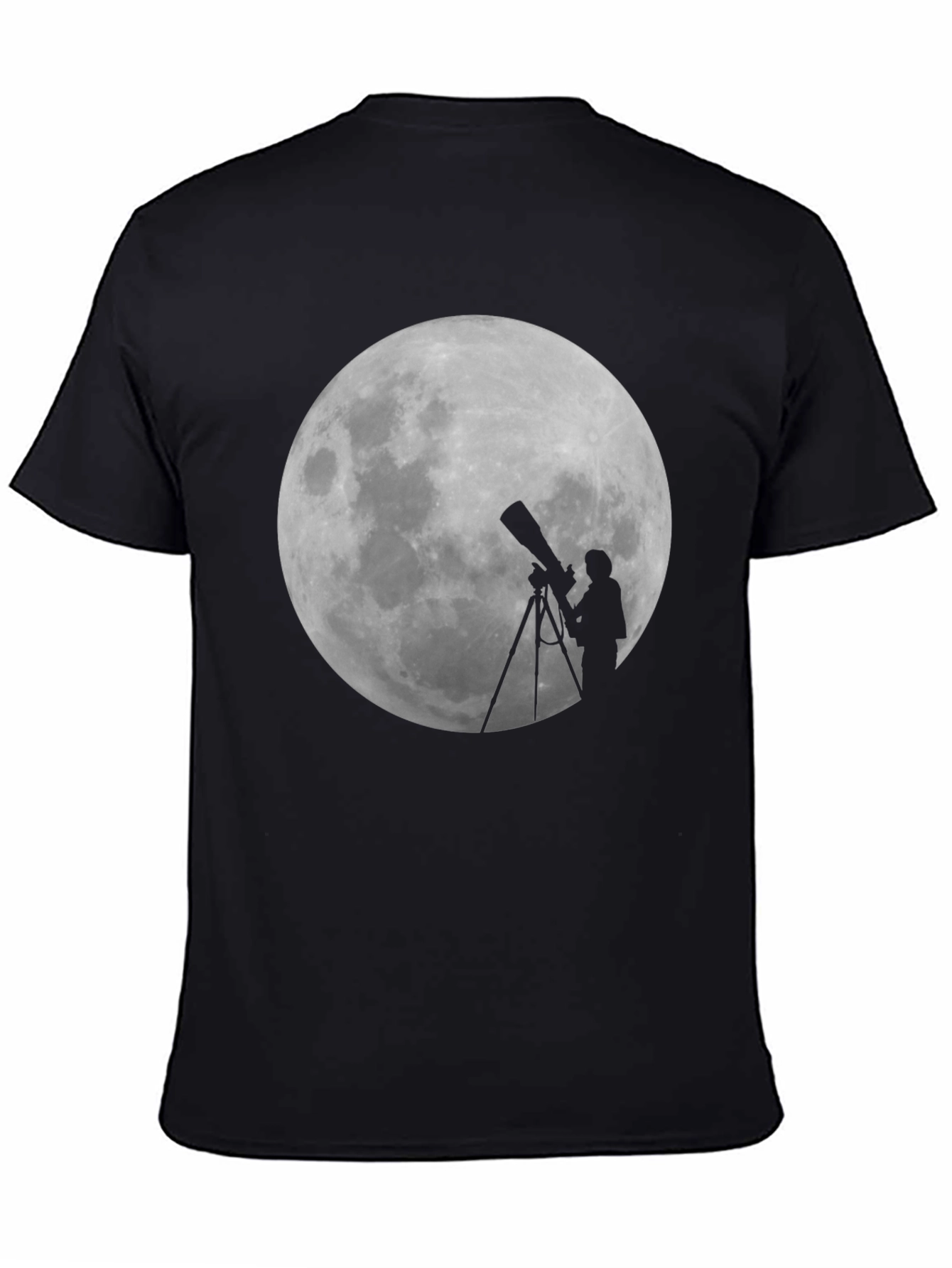 Black Moon Gazing Telescope Graphic T-Shirt view 4