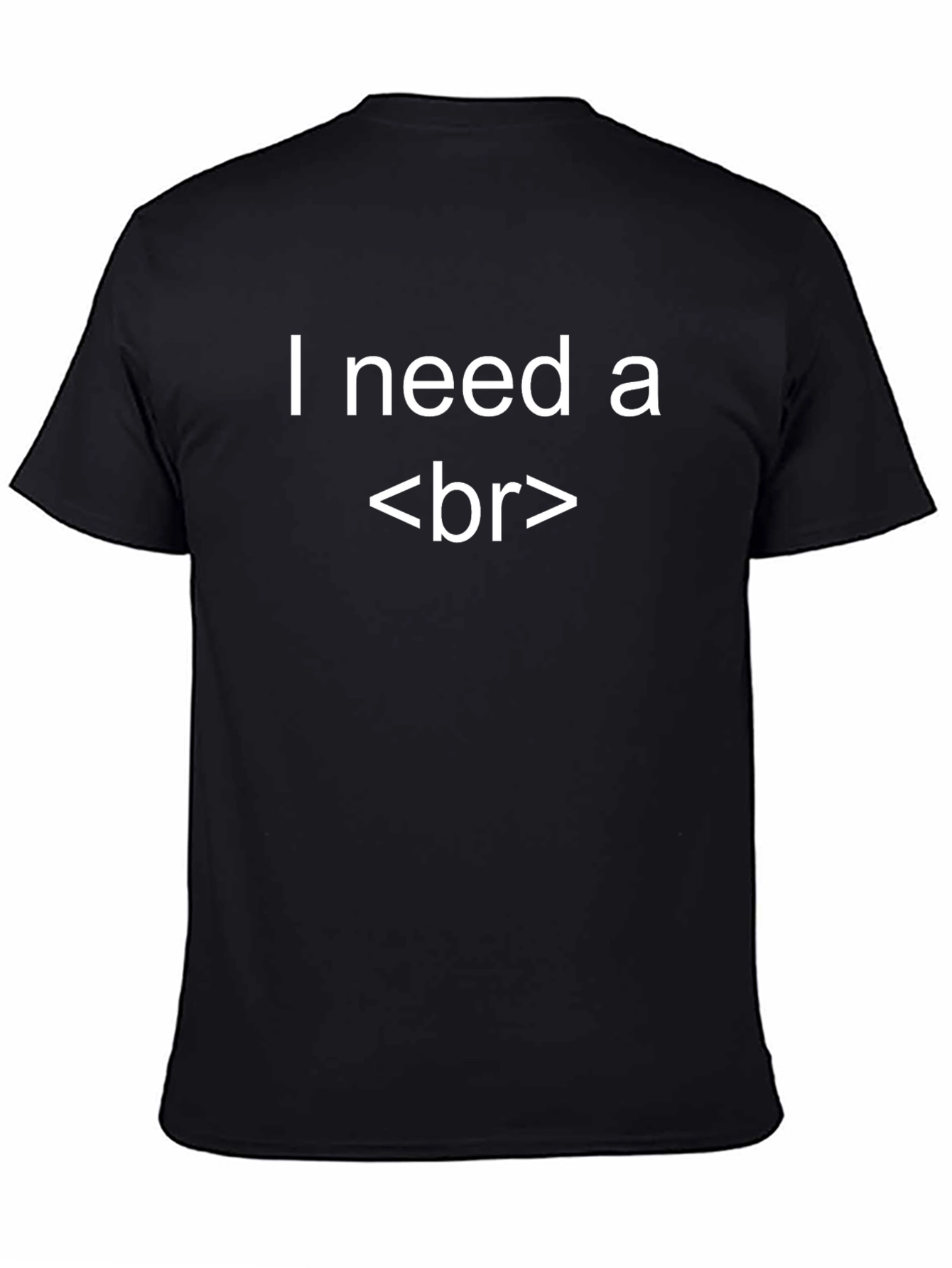 Black I Need a Break T-Shirt - Black Cotton Blend Casual Tee view 4