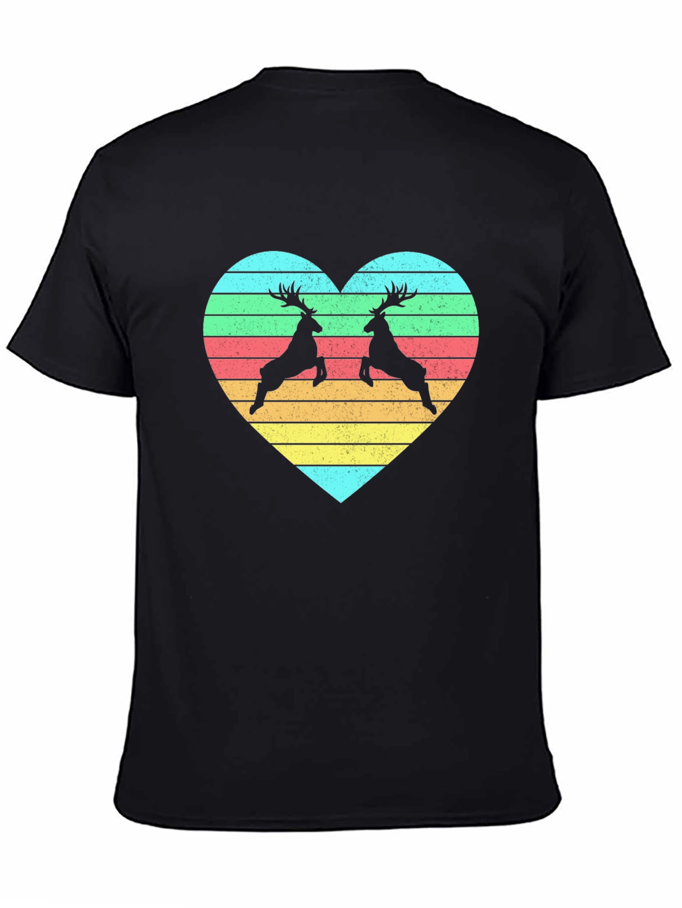Black Deer Love Heart Black Tee view 4