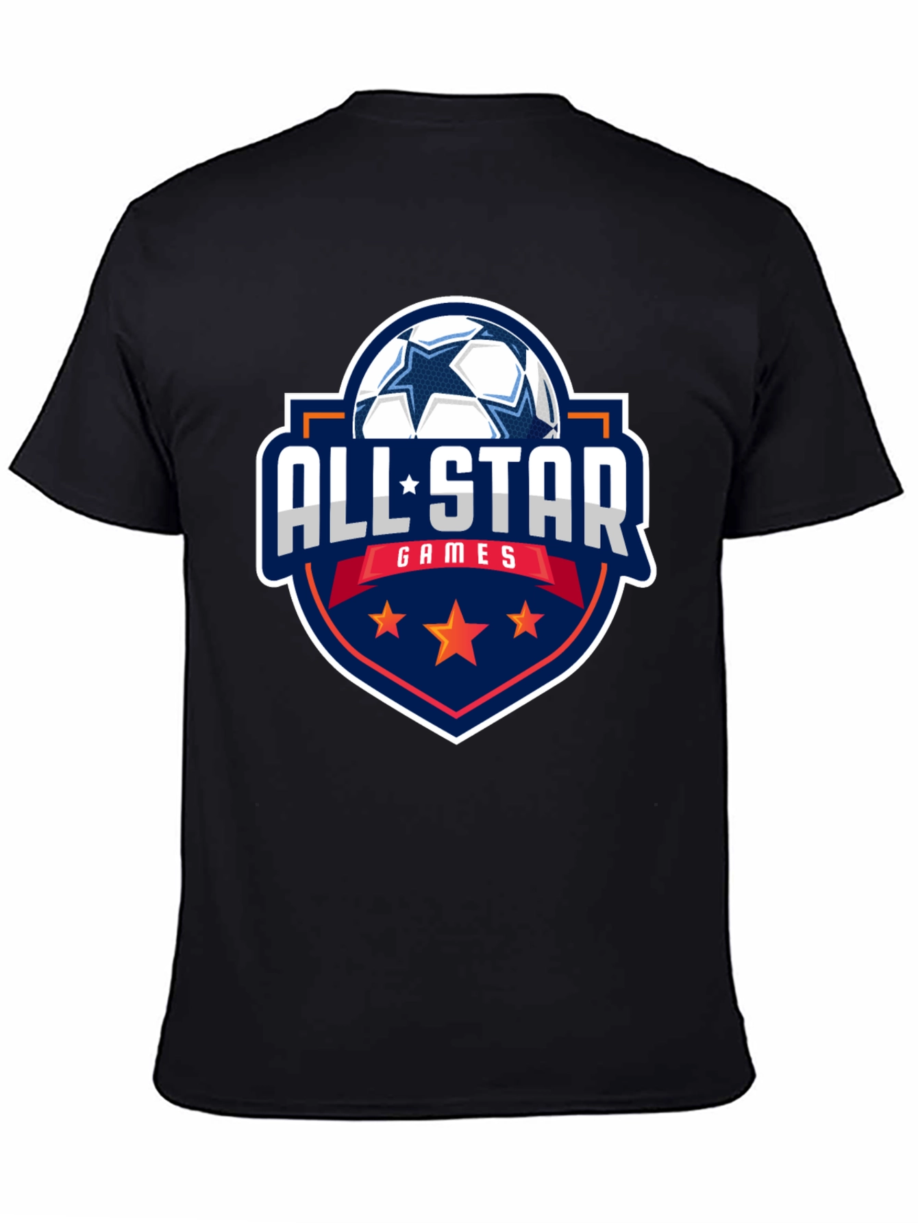 Black All-Star Games Soccer Graphic Tee - Black Cotton view 4