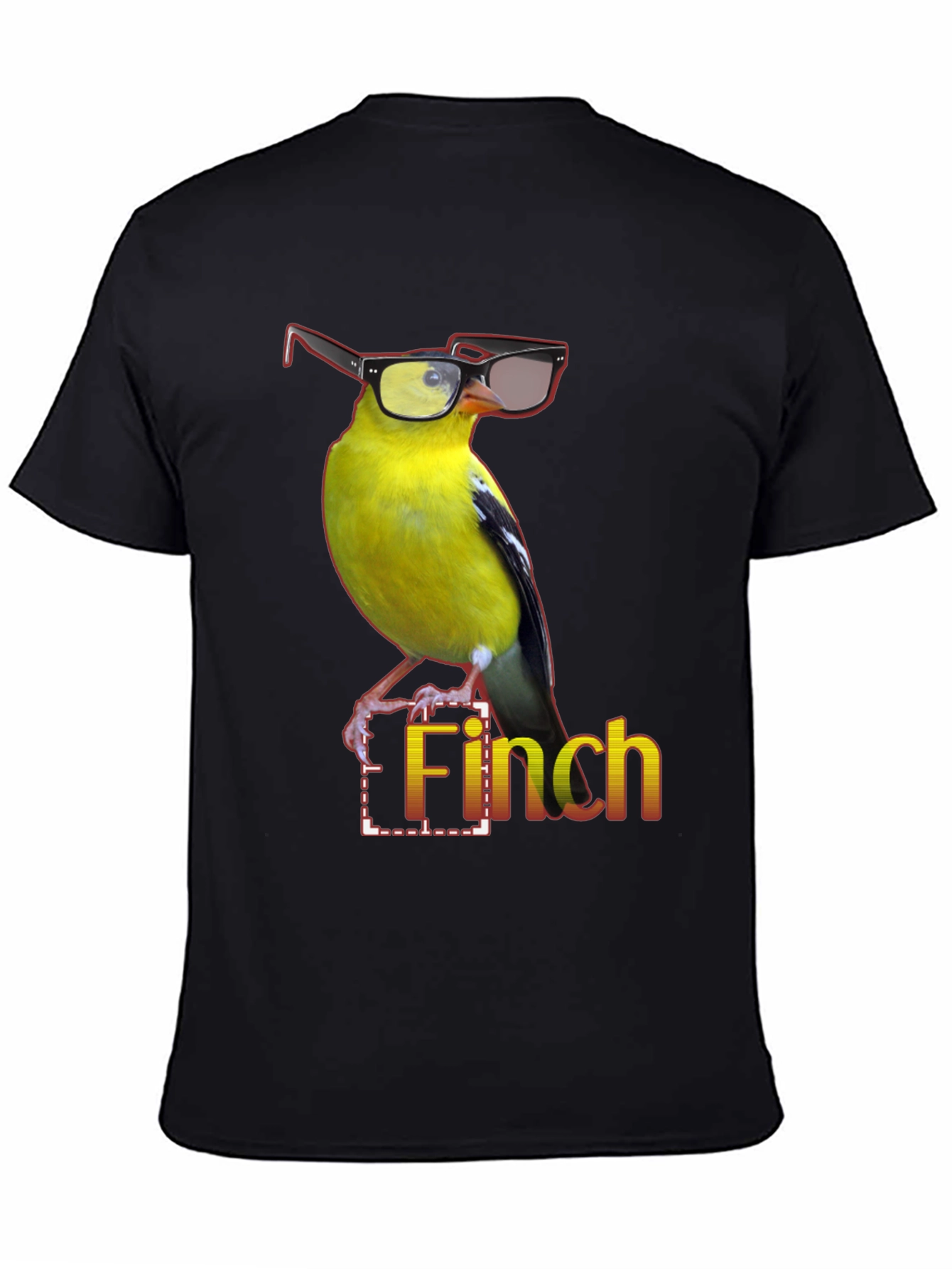 Black Stylish Finch Graphic Tee view 4