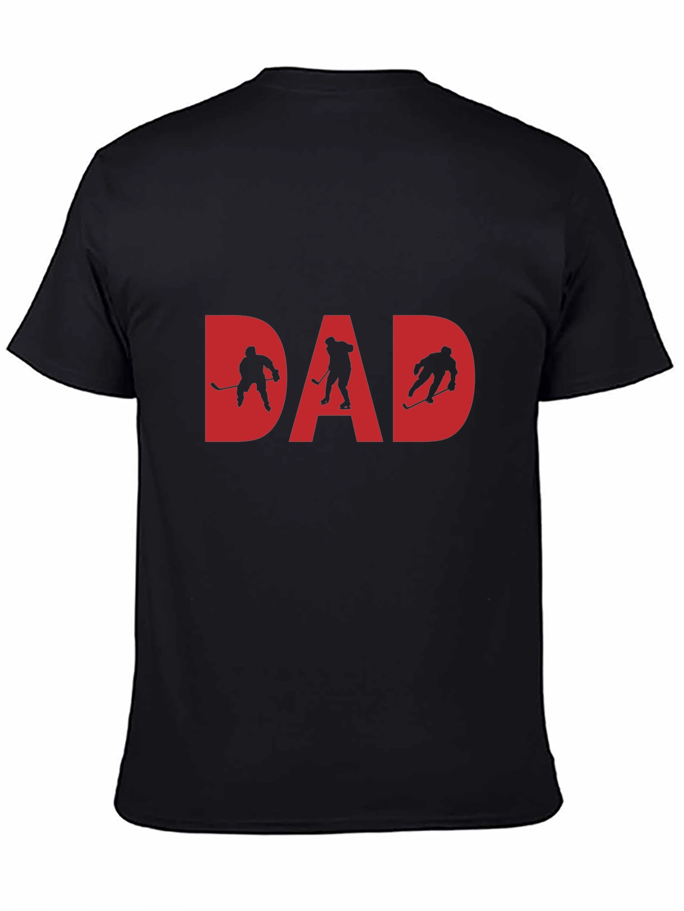 Black Hockey Dad T-Shirt - Gift for Hockey Dads view 4